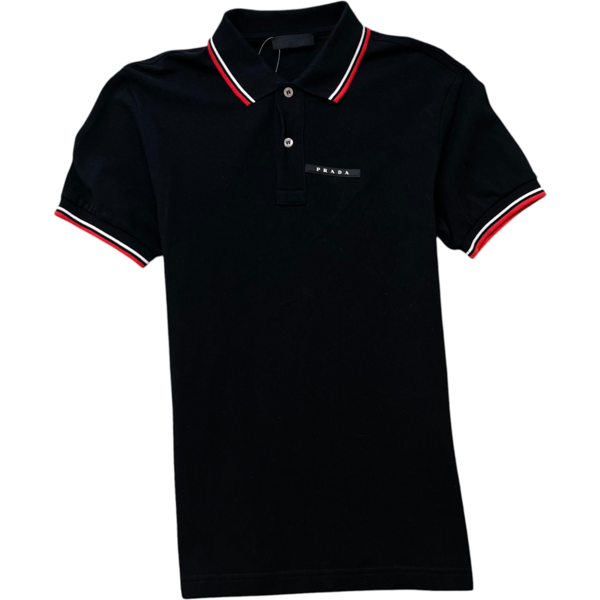 Men's Rubber Logo Polo Shirt Black Size S