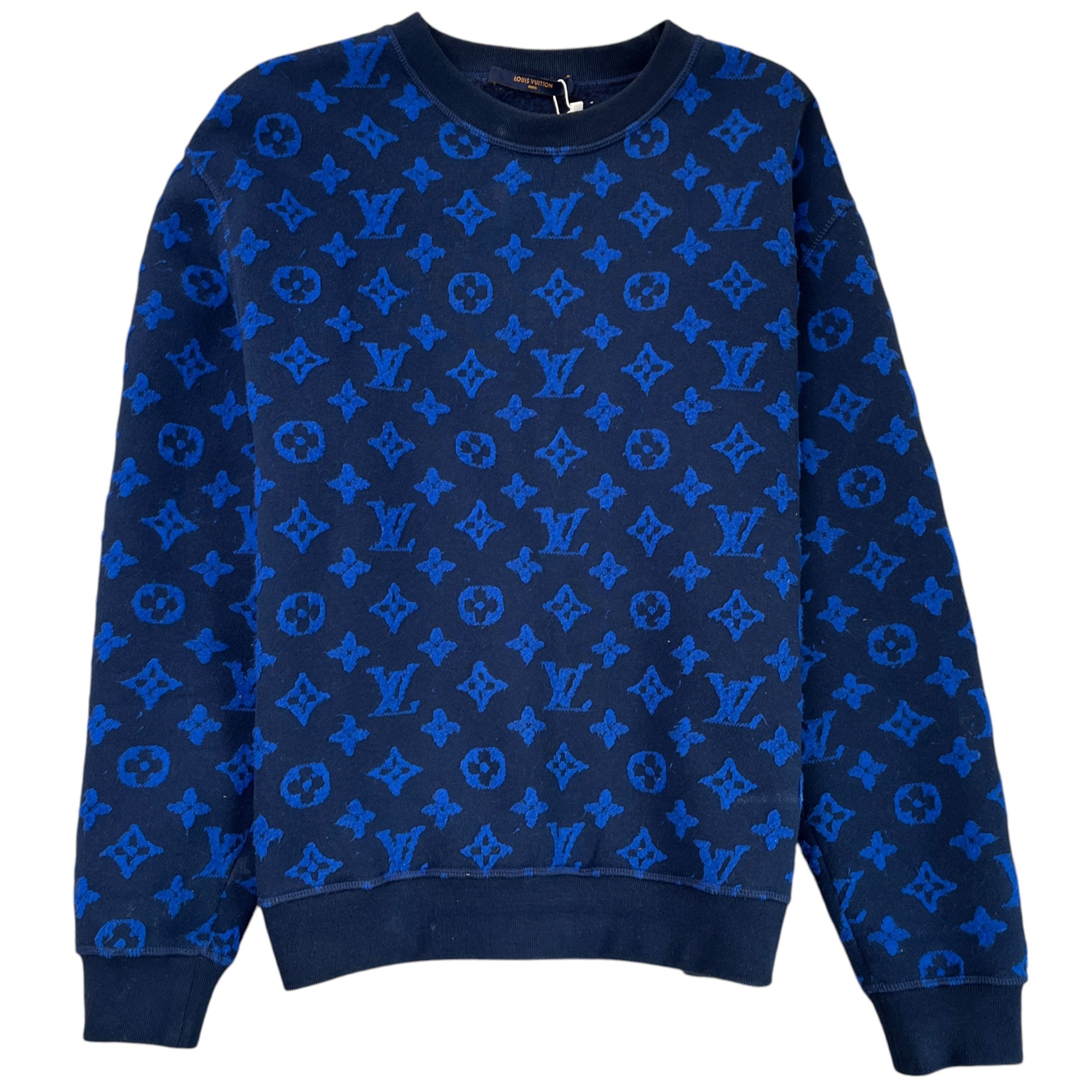 Men's Monogram Jacquard Knit Jumper Blue Size M