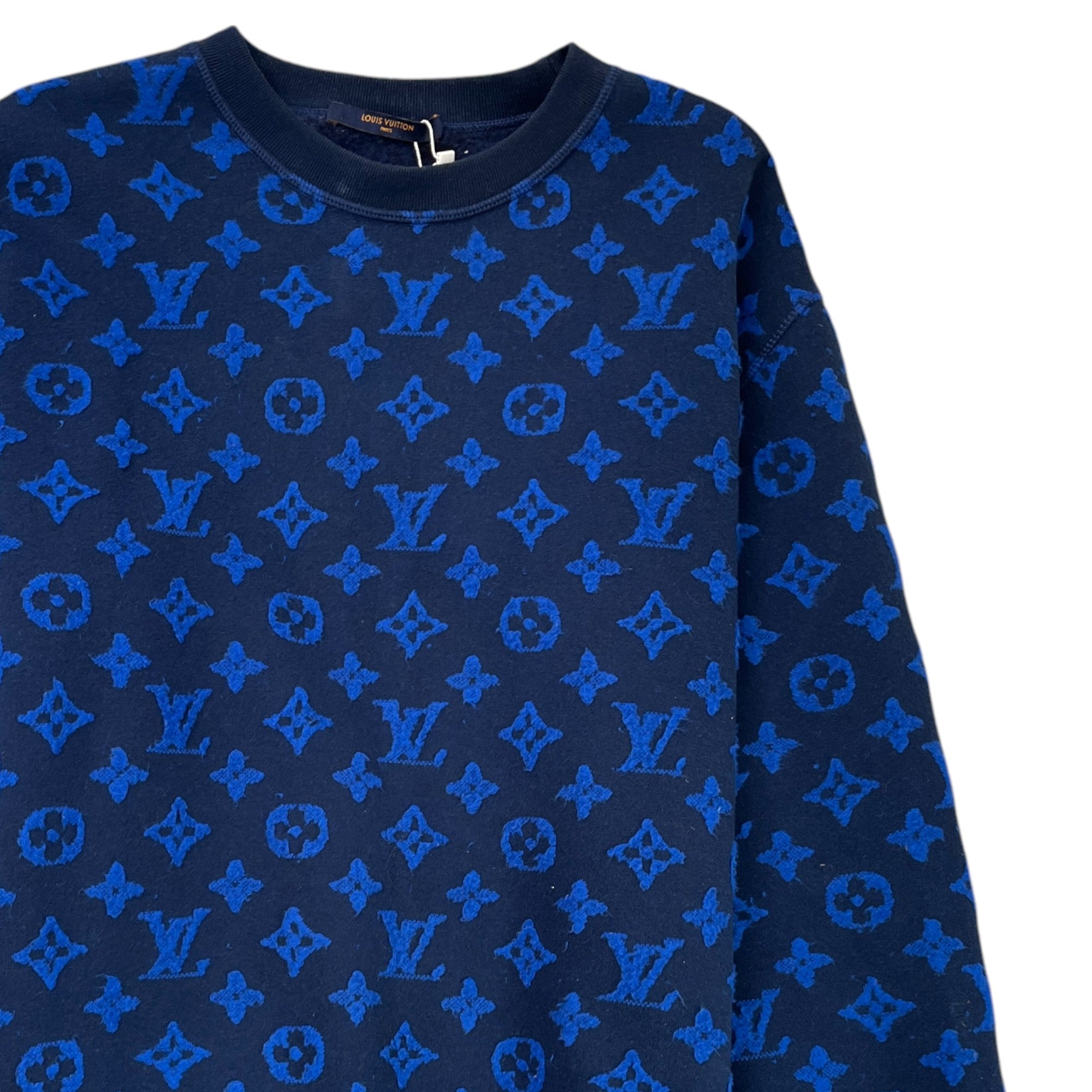 Men's Monogram Jacquard Knit Jumper Blue Size M