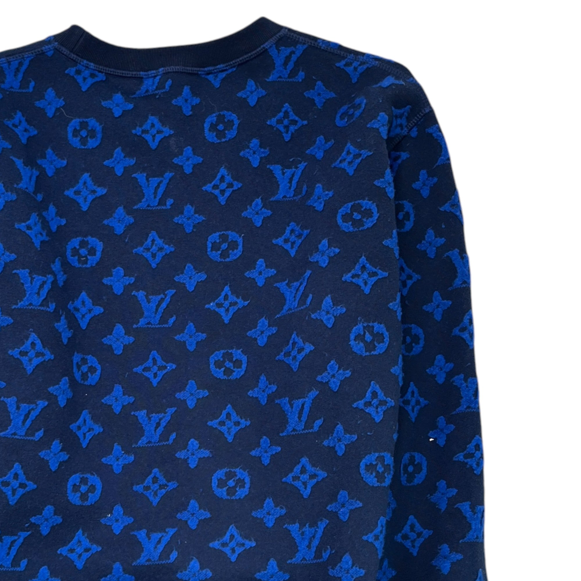 Men's Monogram Jacquard Knit Jumper Blue Size M