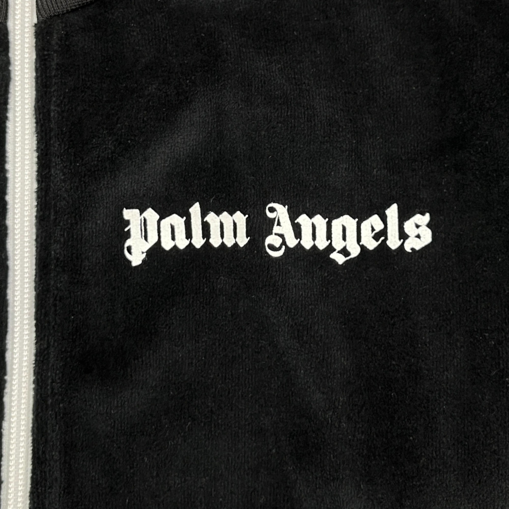 Men's Velour Rainbow Logo Track Jacket Black Size M