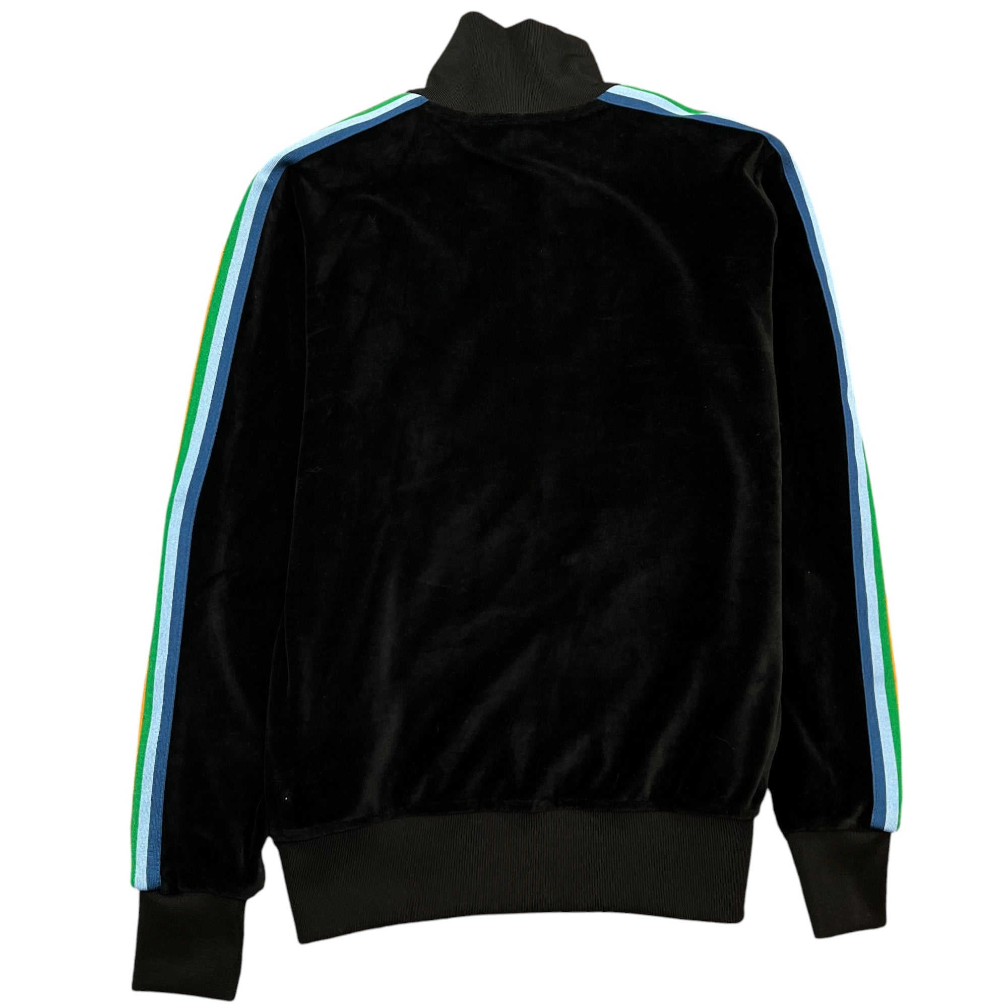 Men's Velour Rainbow Logo Track Jacket Black Size M