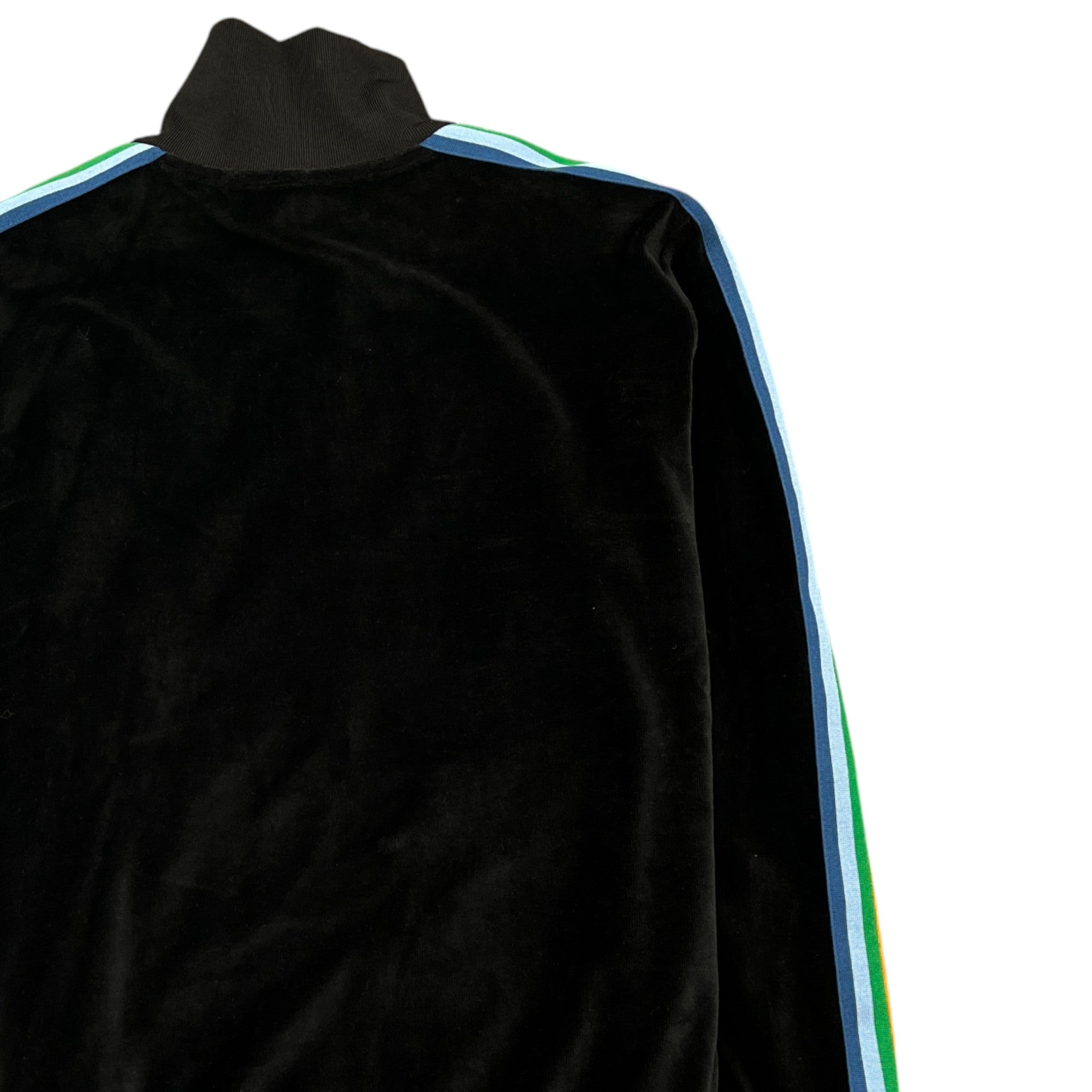 Men's Velour Rainbow Logo Track Jacket Black Size M
