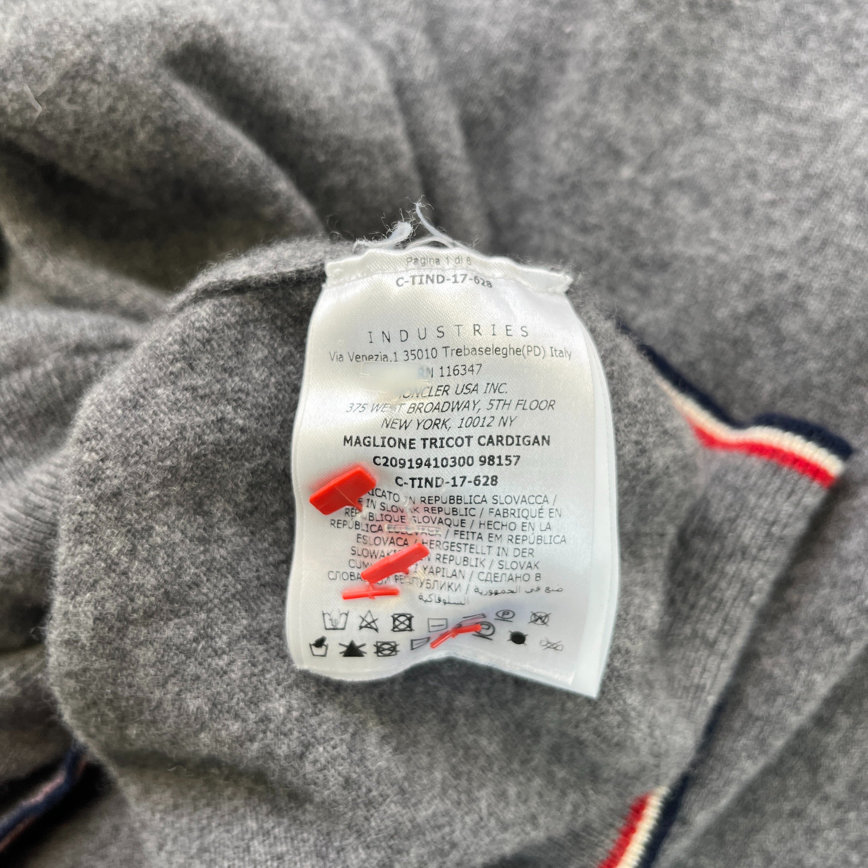 Men's Maglione Tricot Cardigan Grey Size XXL