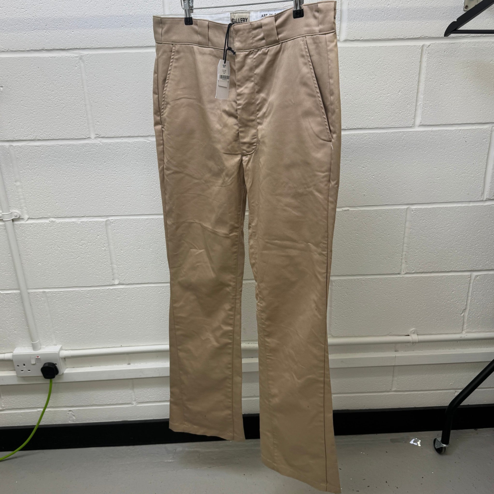 Men's Carpenter Flare Trousers Beige Size Waist 34"