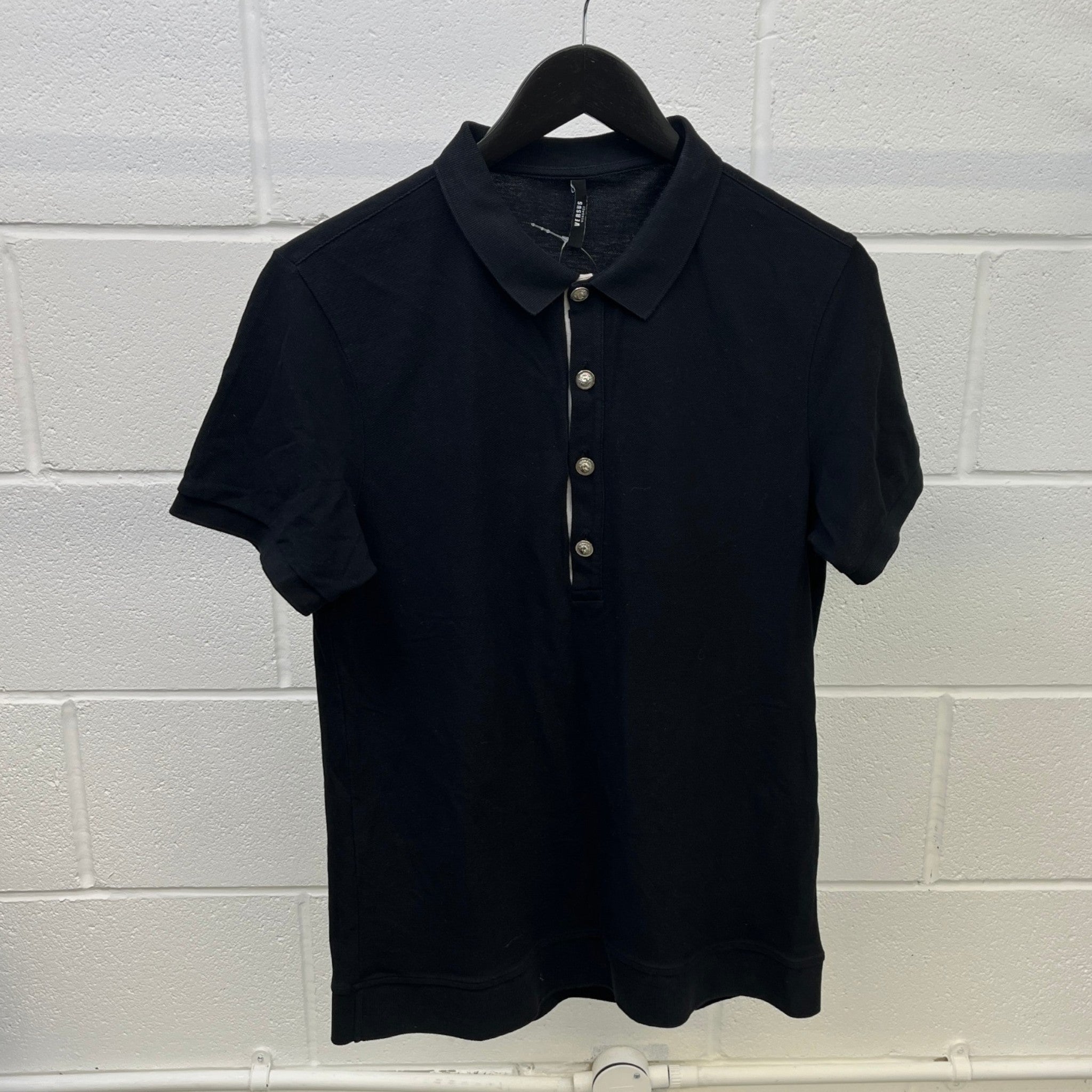 Men's Tab Logo Polo Shirt Black Size L