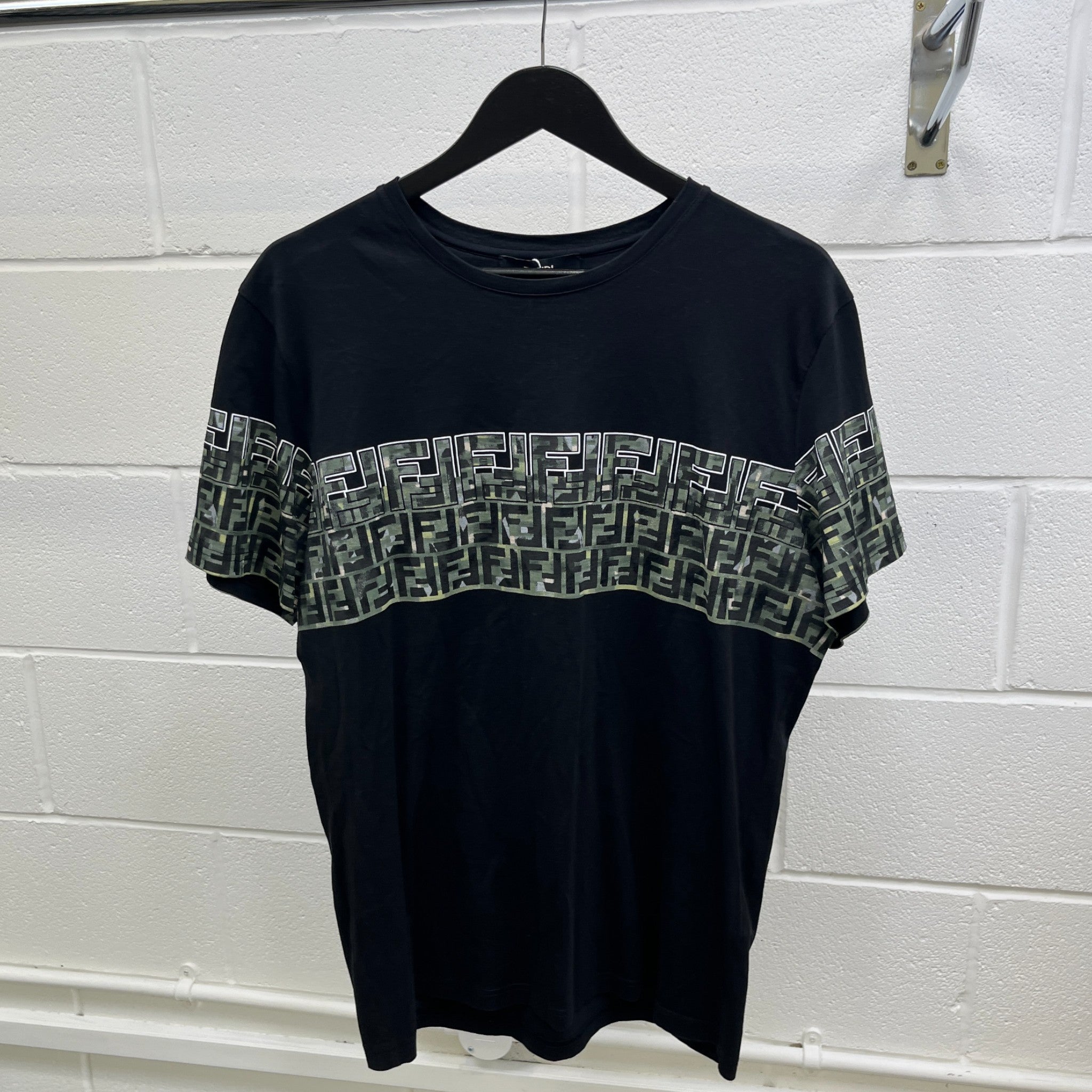 Men's Ff Monogram T-Shirt Black Size XXL