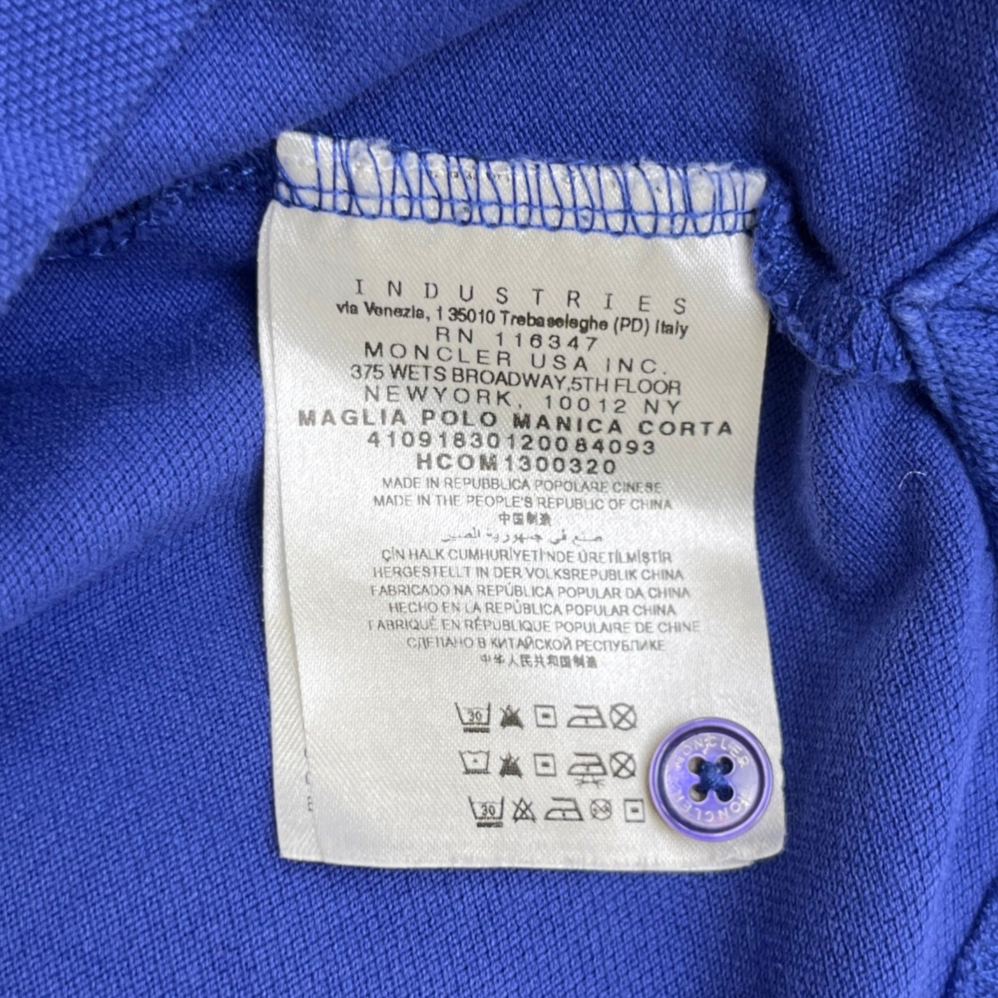 Men's Maglia Polo Shirt Blue Size S