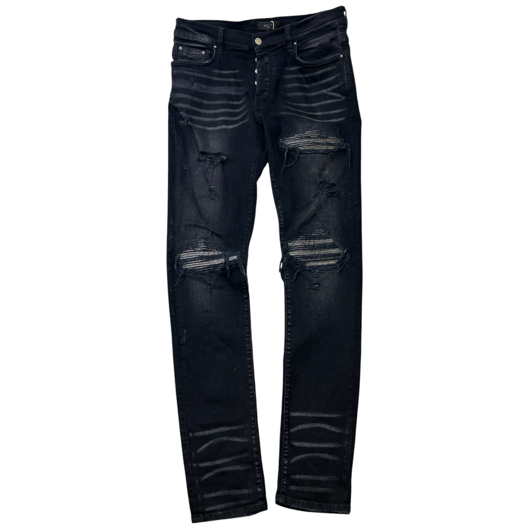 Men's Mx1 Distressed Jeans Black Size Waist 34"