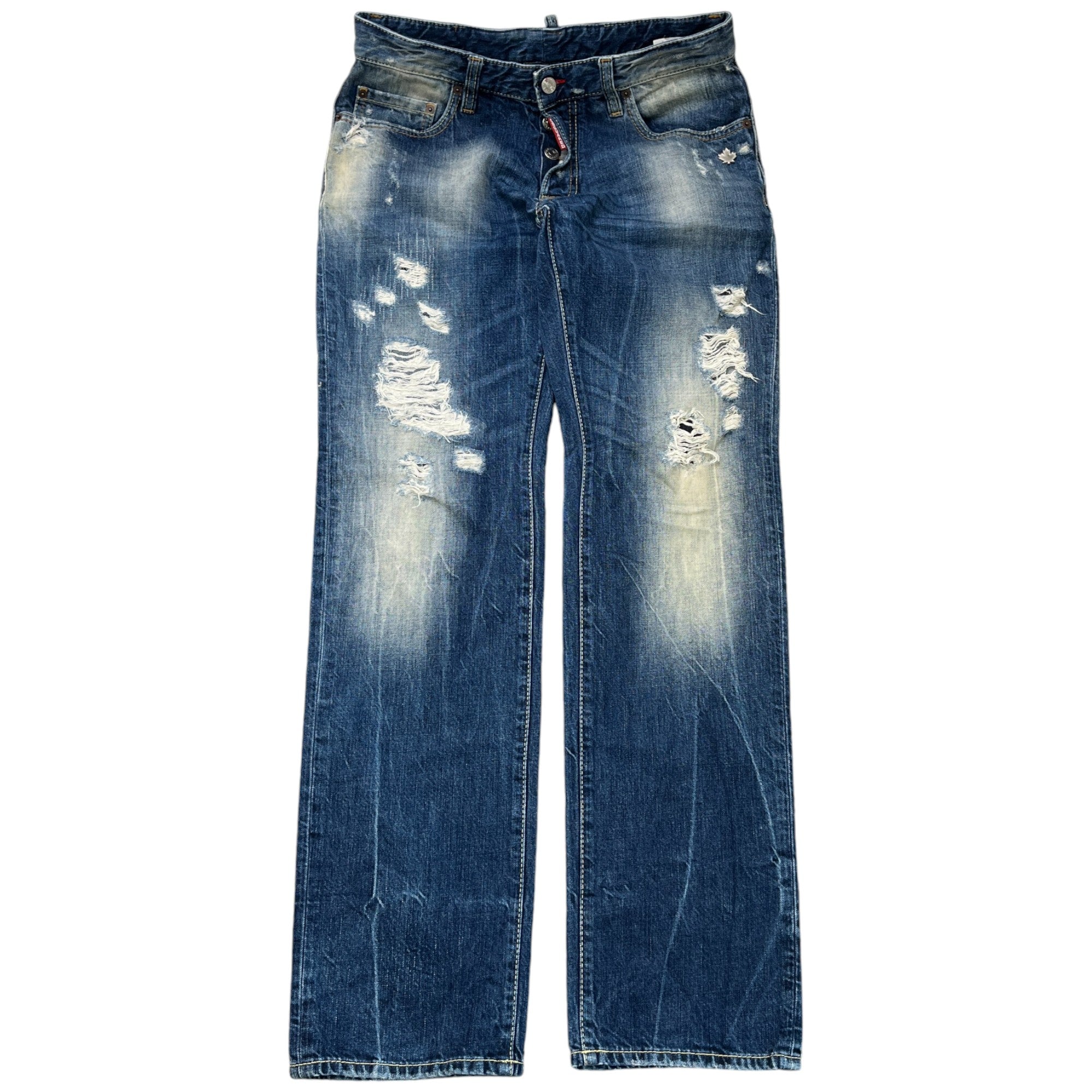 Men's Distressed Jeans Blue Size IT 48 / UK 32