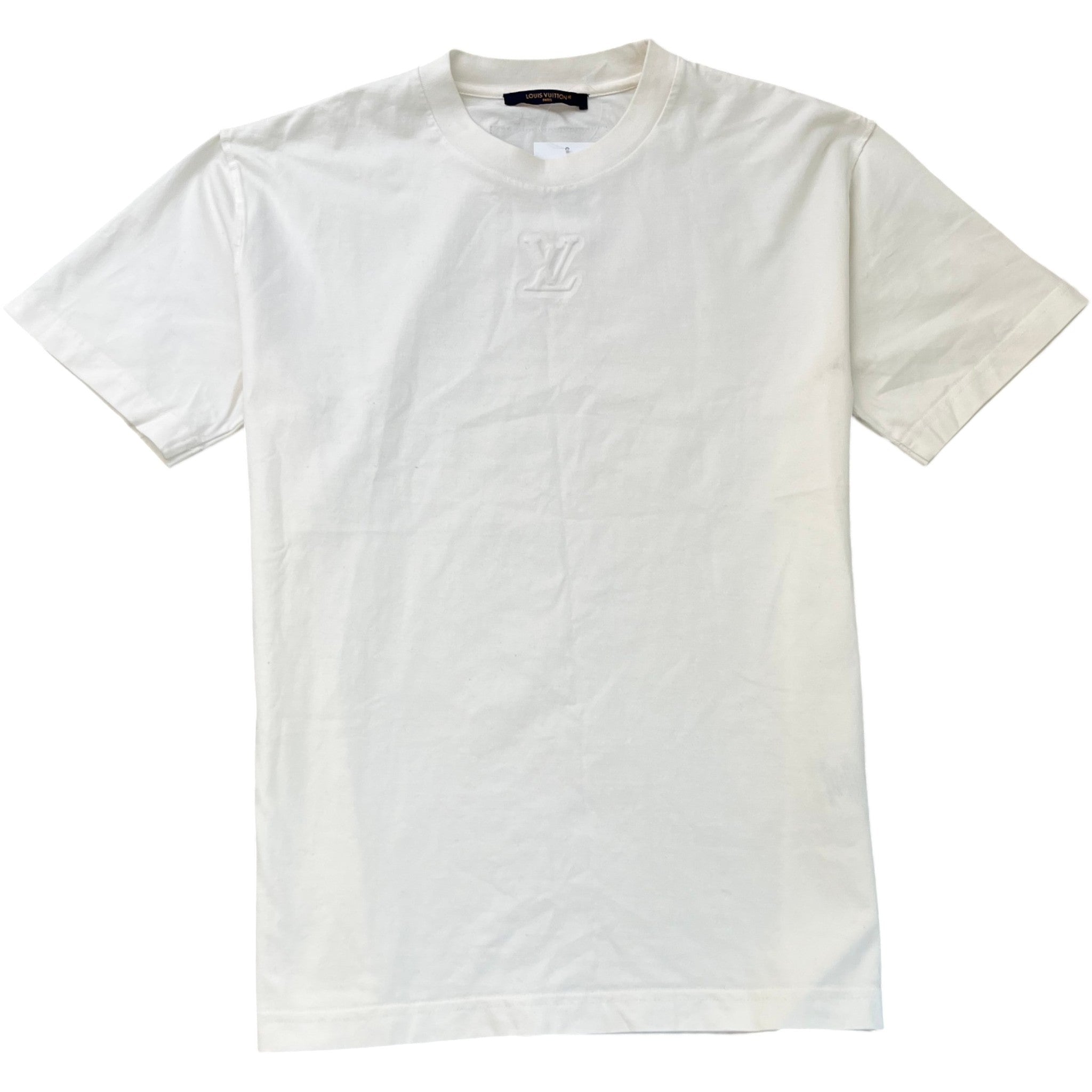 Men's Embossed Logo T-Shirt White Size M