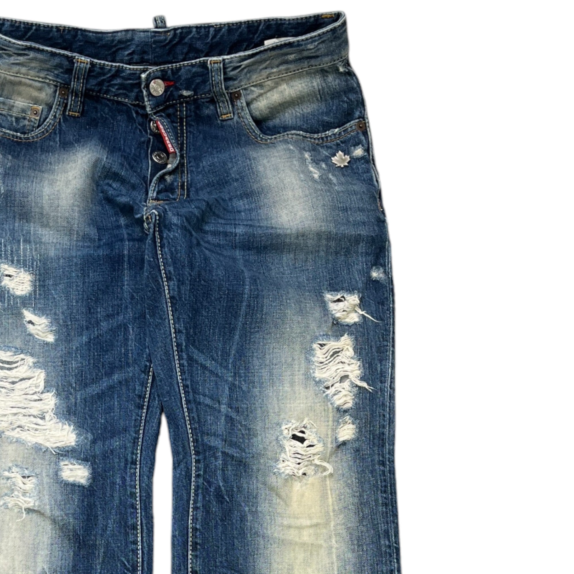 Men's Distressed Jeans Blue Size IT 48 / UK 32