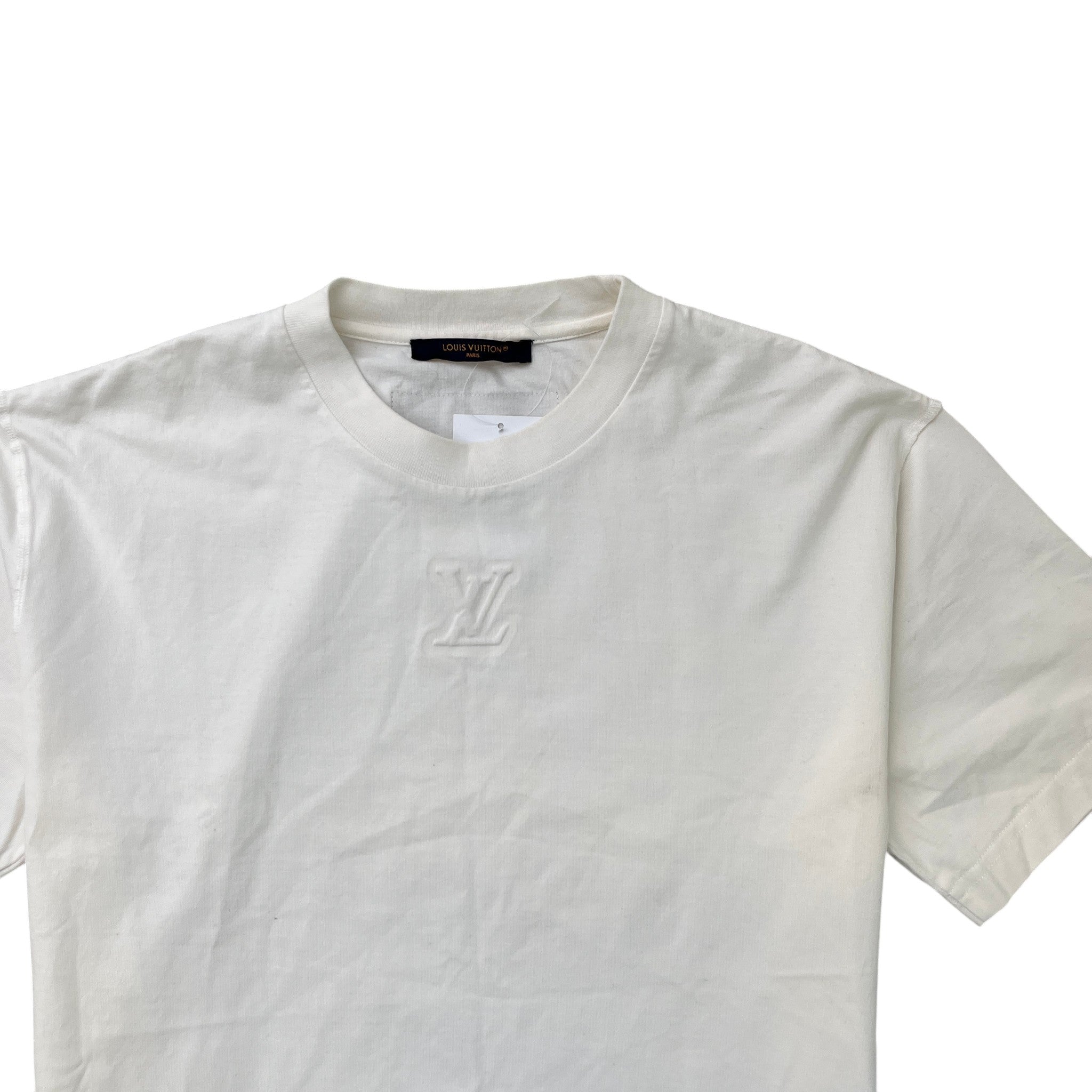 Men's Embossed Logo T-Shirt White Size M