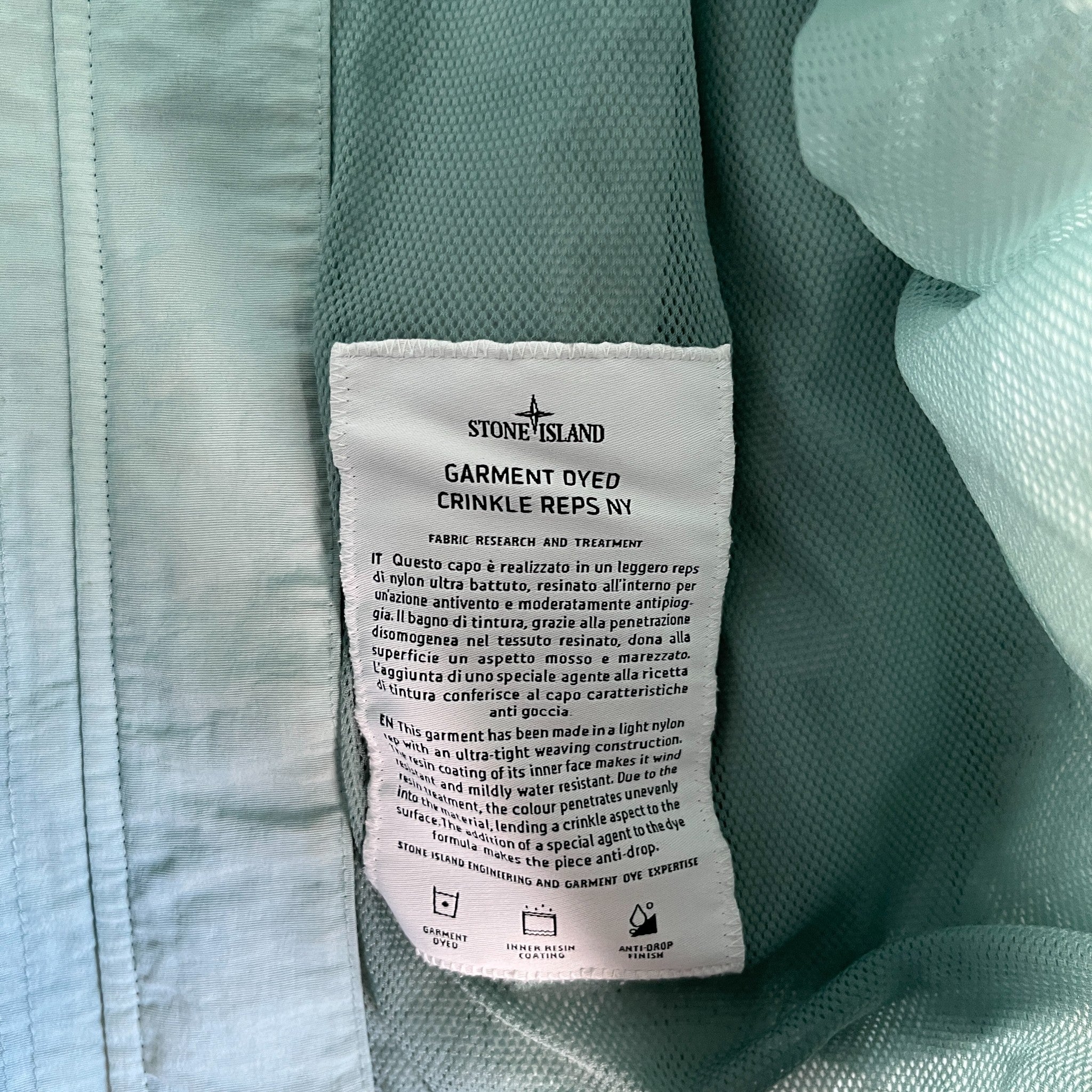 Men's Crinkle Reps Applique Logo Jacket Blue Size XL