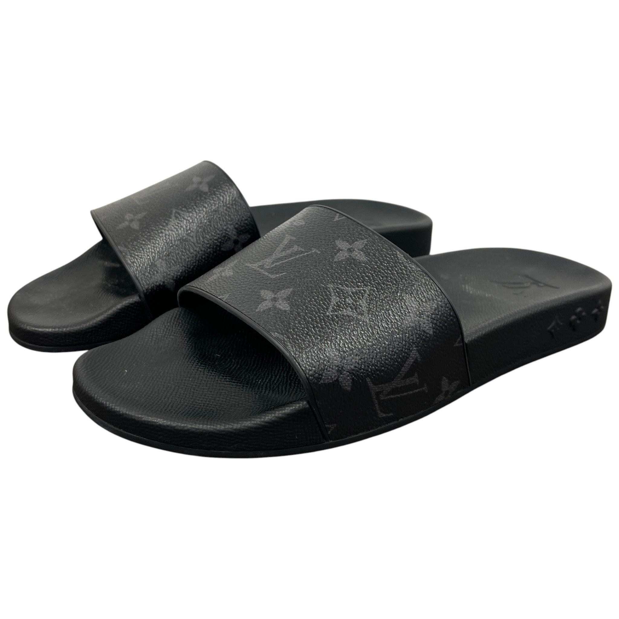 Men's Monogram Eclipse Waterfront Slides Black Size EU 40.5 / UK 6.5