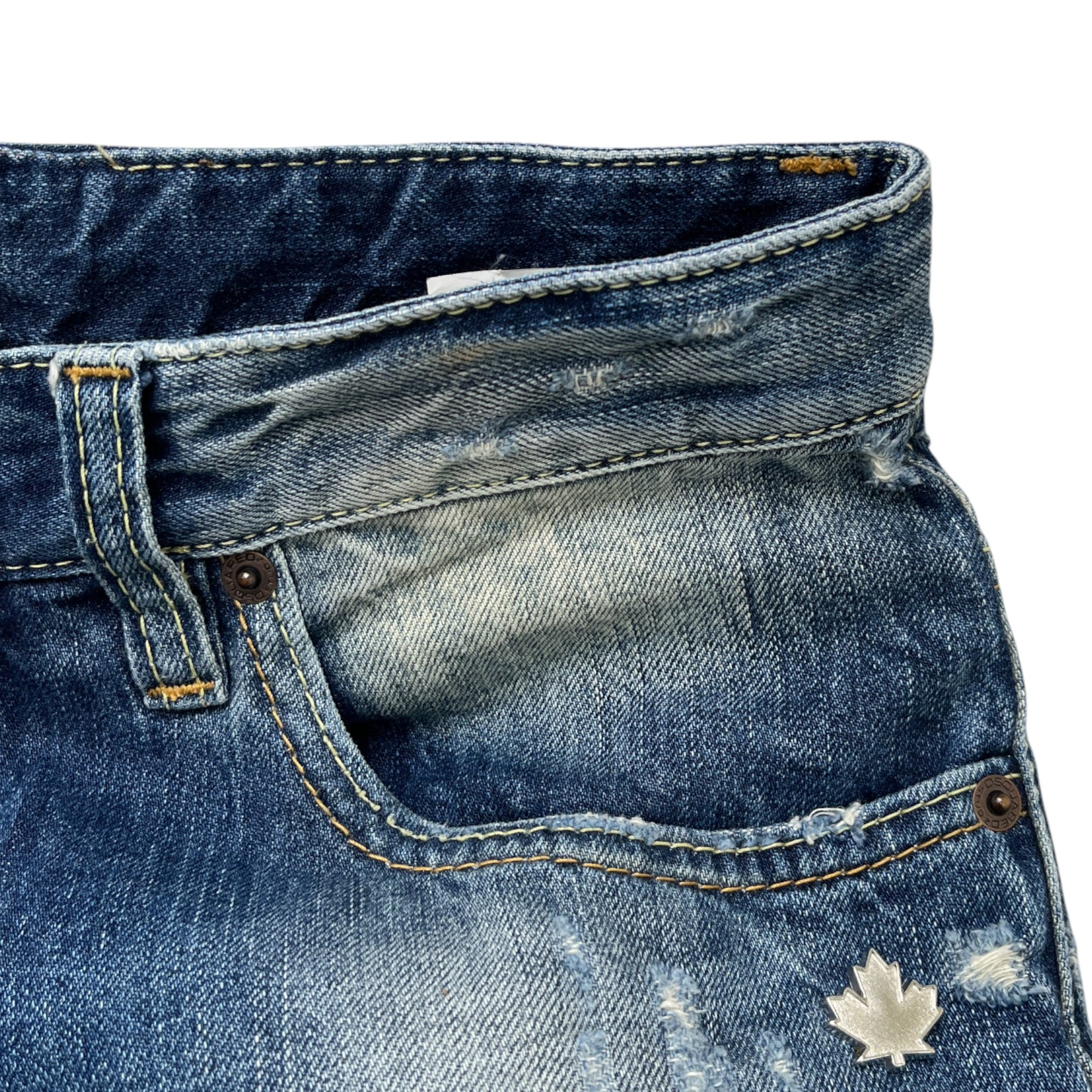 Men's Distressed Jeans Blue Size IT 48 / UK 32