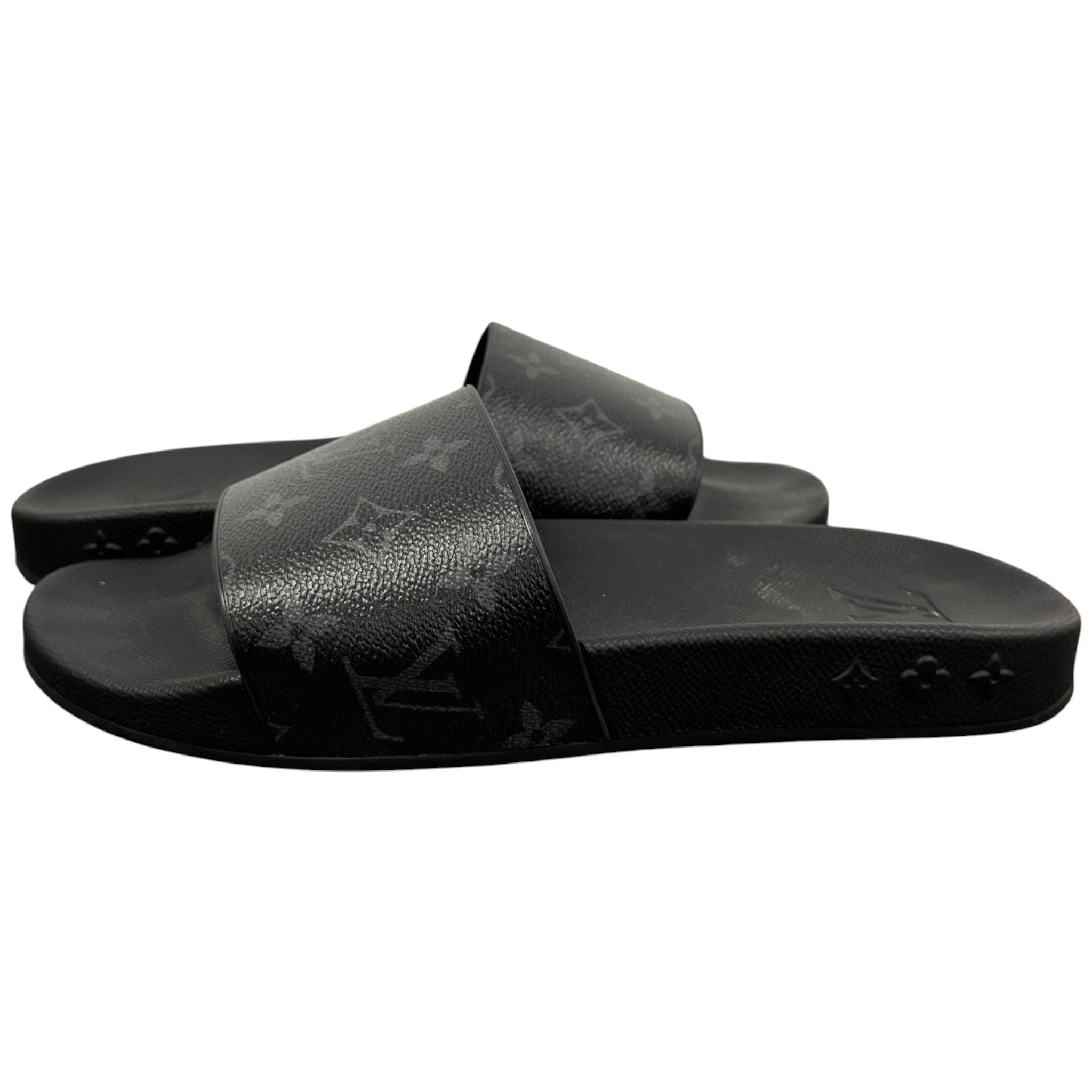 Men's Monogram Eclipse Waterfront Slides Black Size EU 40.5 / UK 6.5
