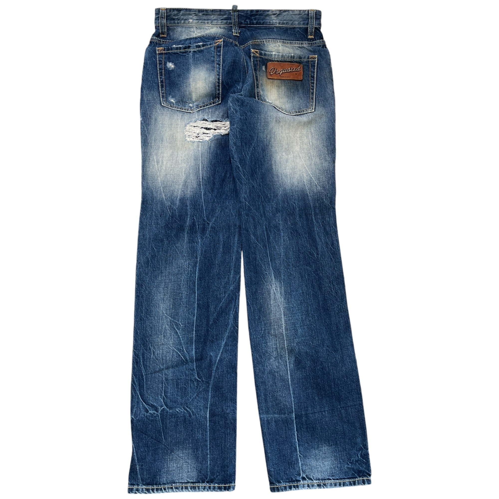 Men's Distressed Jeans Blue Size IT 48 / UK 32