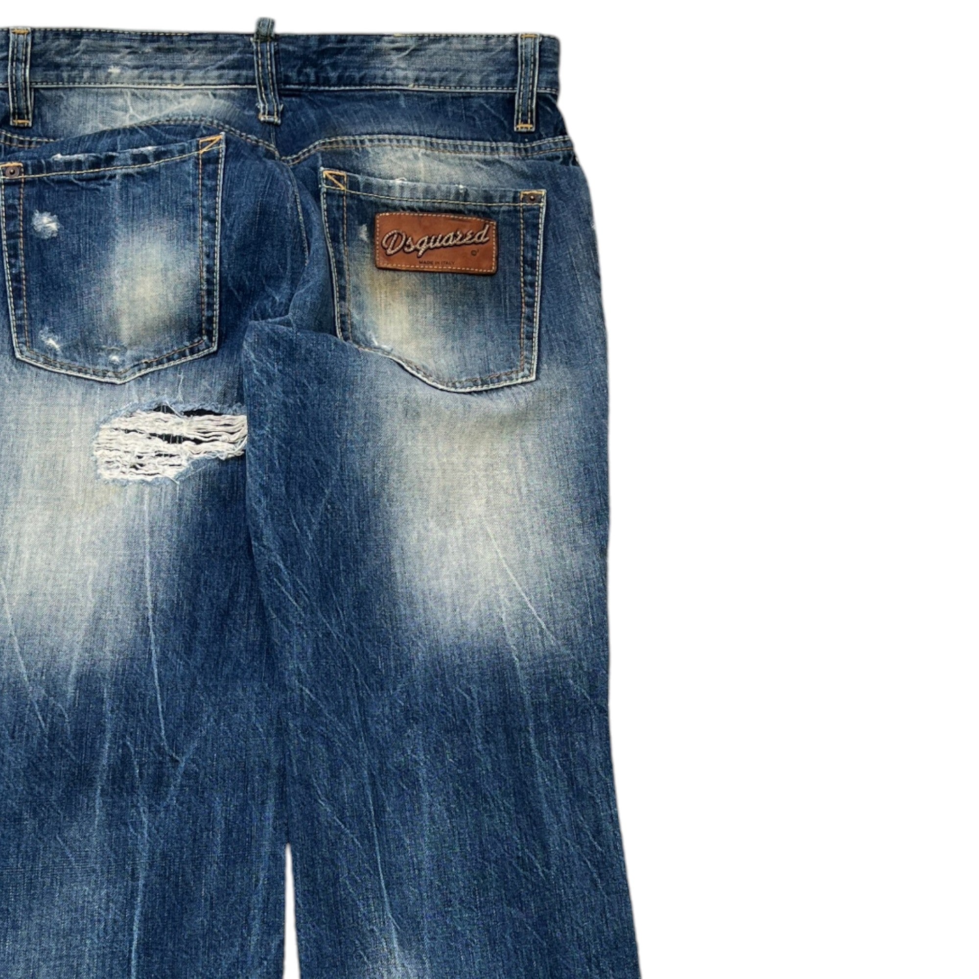 Men's Distressed Jeans Blue Size IT 48 / UK 32