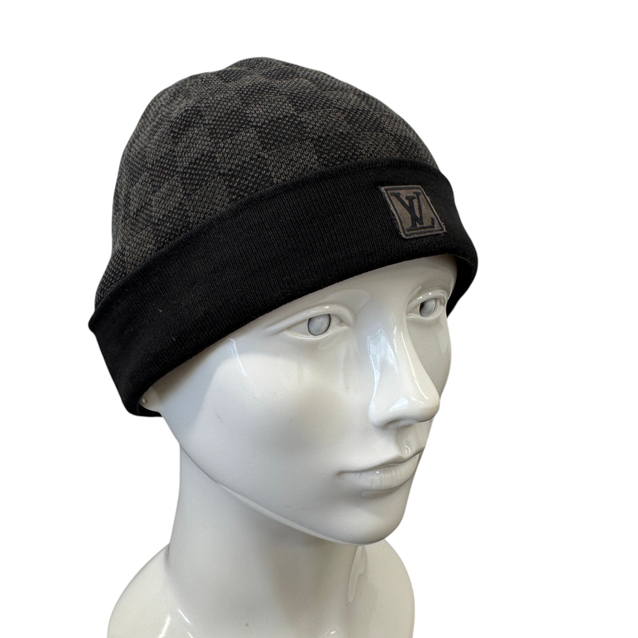 Men's Petit Damier Beanie Hat Black