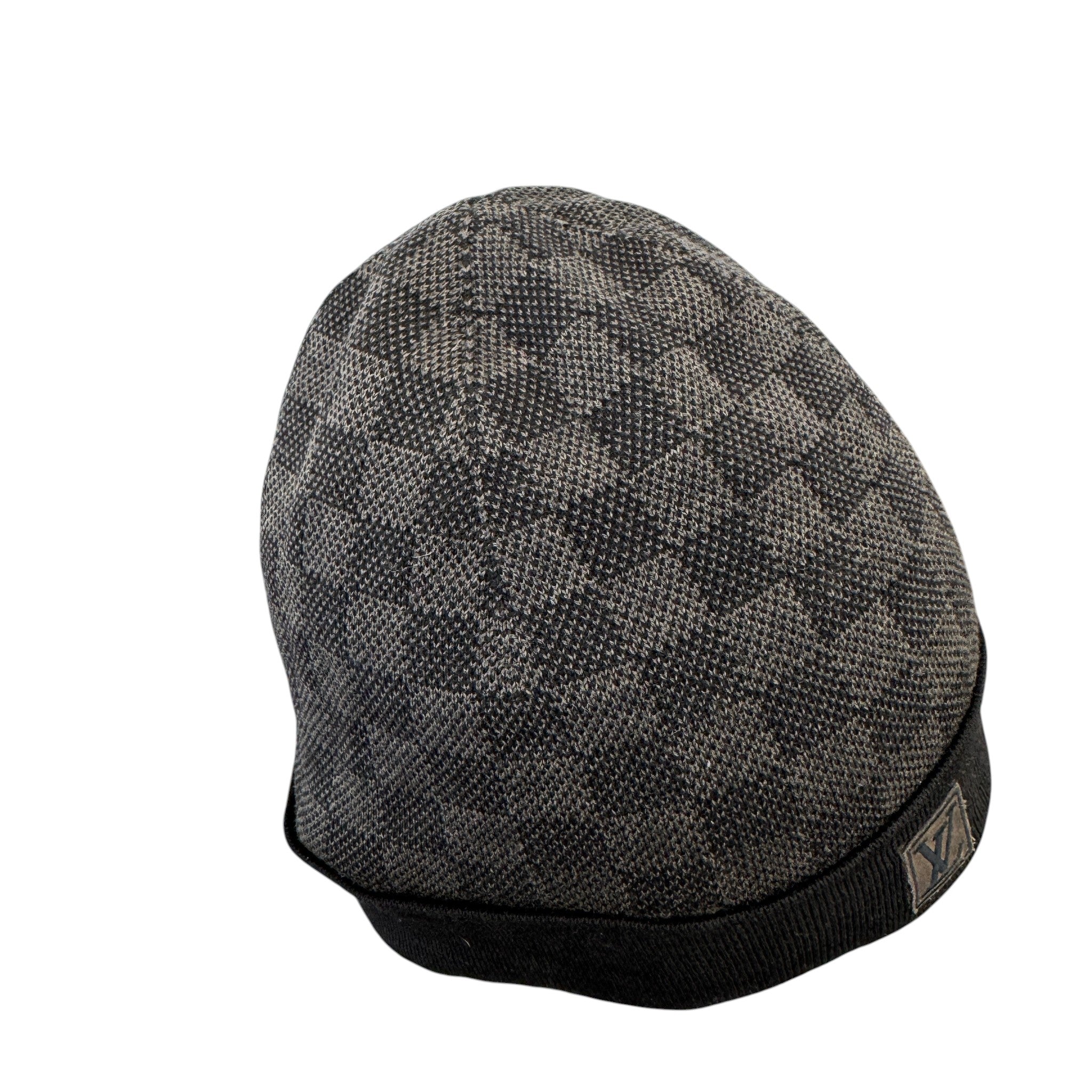 Men's Petit Damier Beanie Hat Black