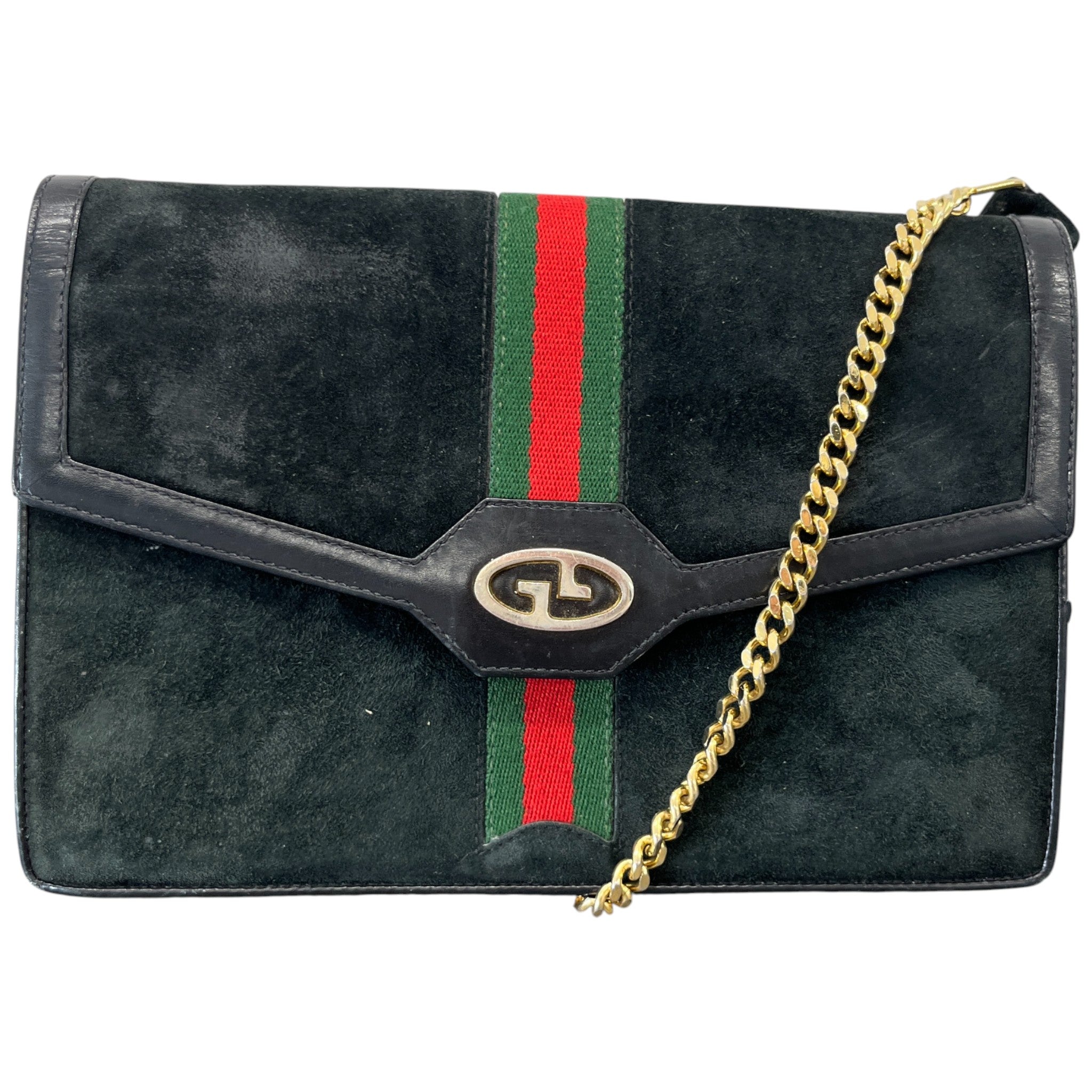 Women's Vintage Suede Web Bag Black