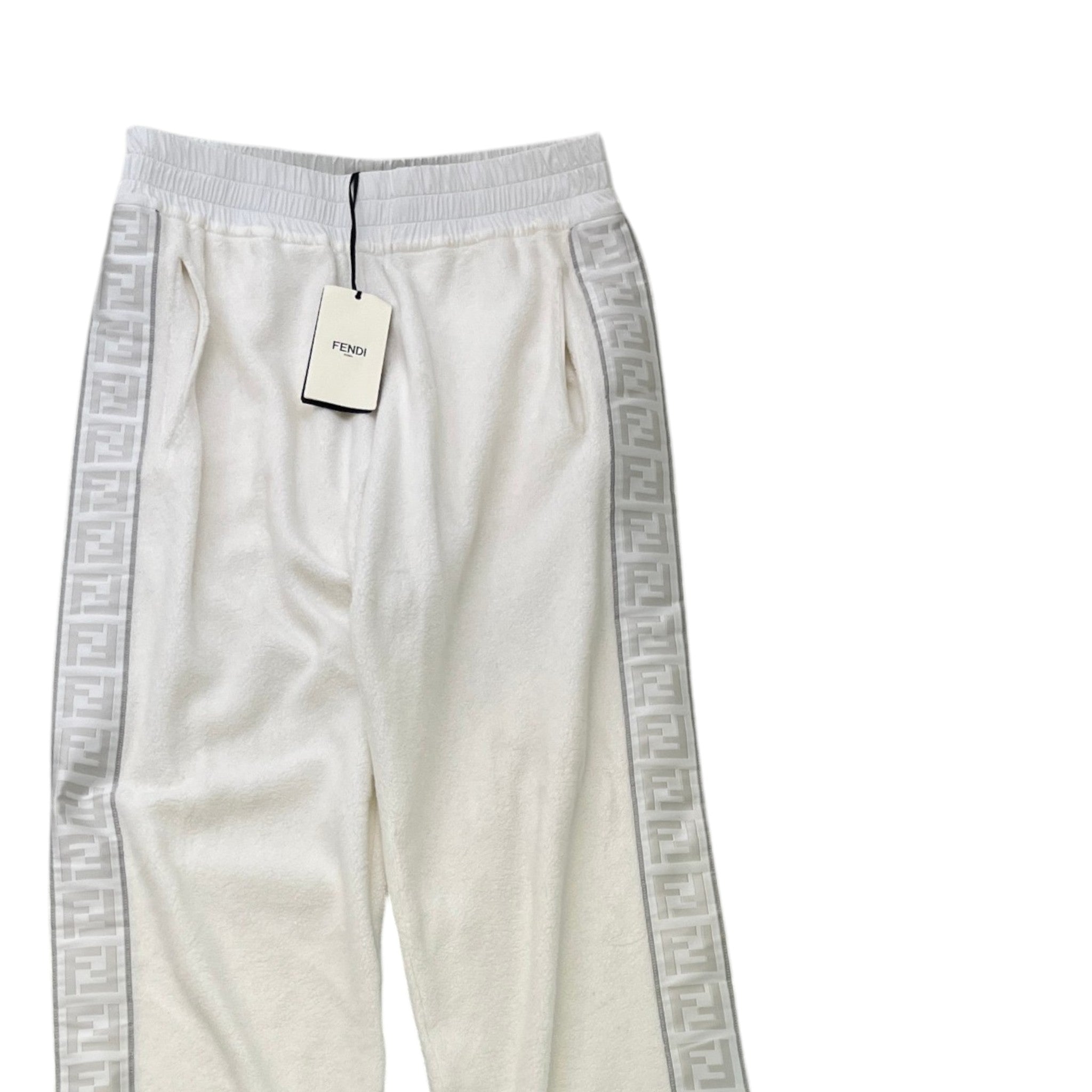 Men's Tape Logo Joggers White Size M