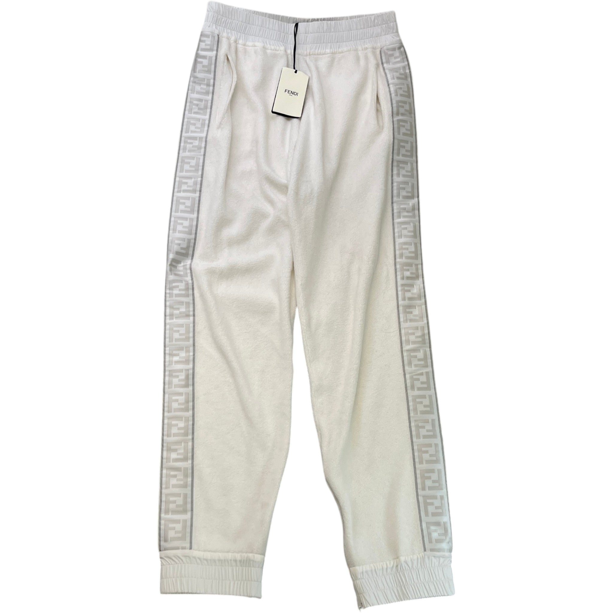 Men's Tape Logo Joggers White Size M