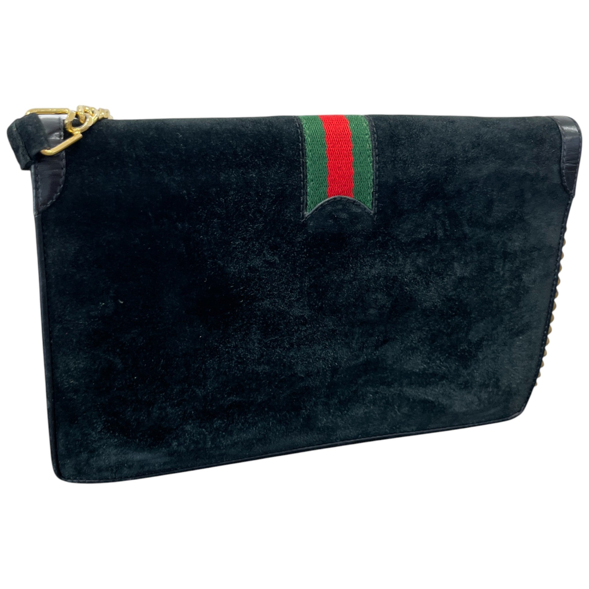 Women's Vintage Suede Web Bag Black