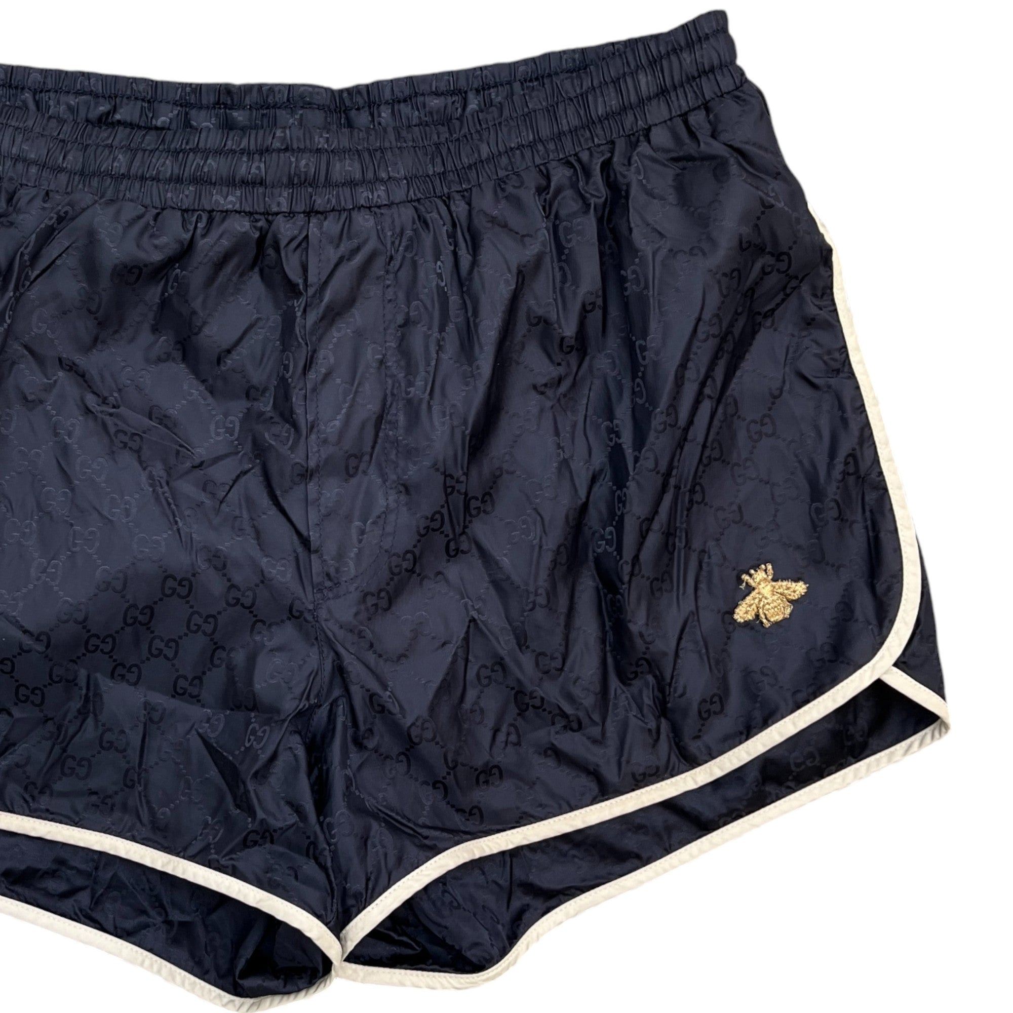Men's Gg Embroidered Bee Swim Shorts Navy Size W28 / IT 44