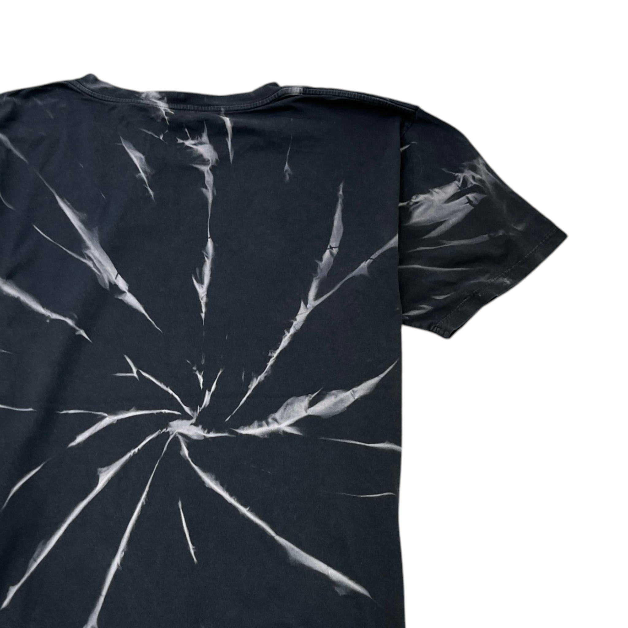 Men's Logo Print Tie-Dye T-Shirt Black Size M