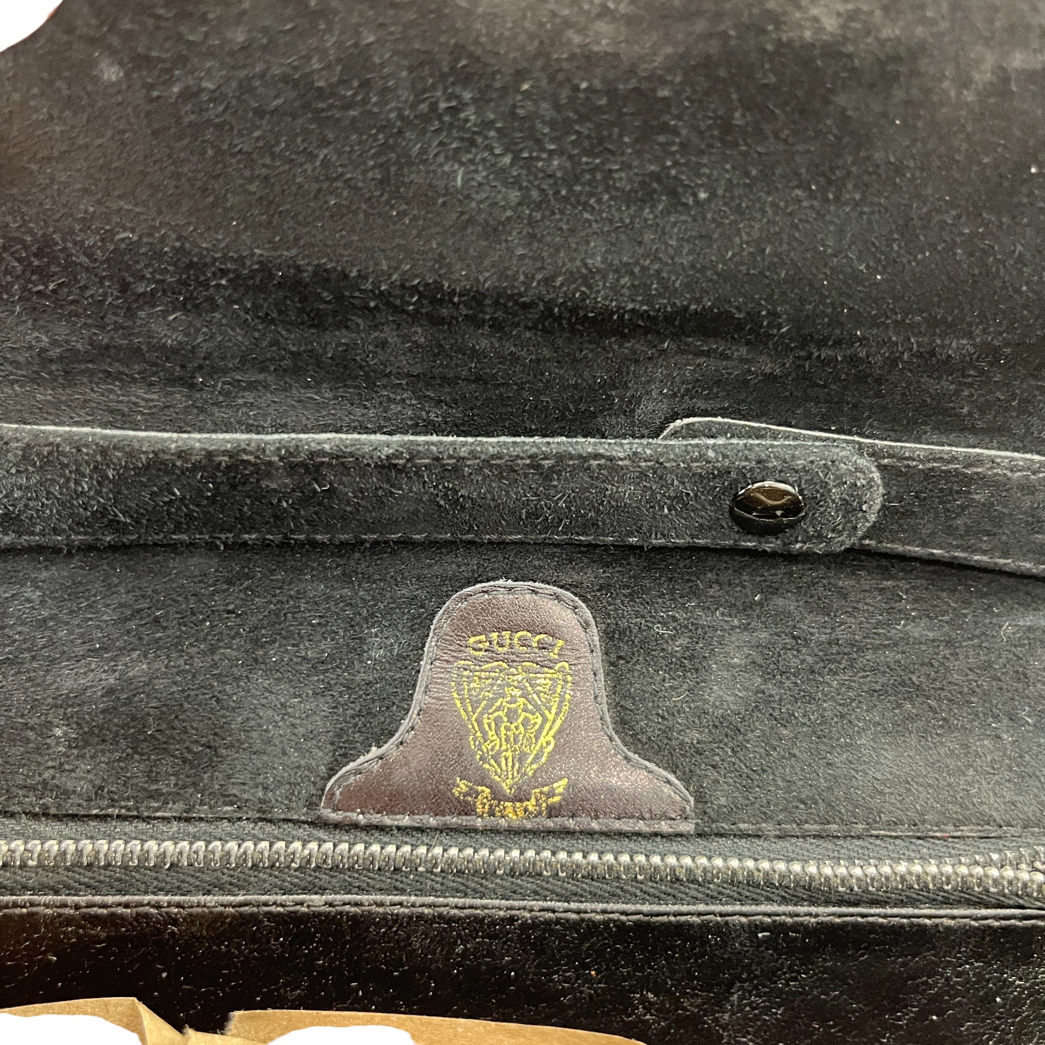 Women's Vintage Suede Web Bag Black