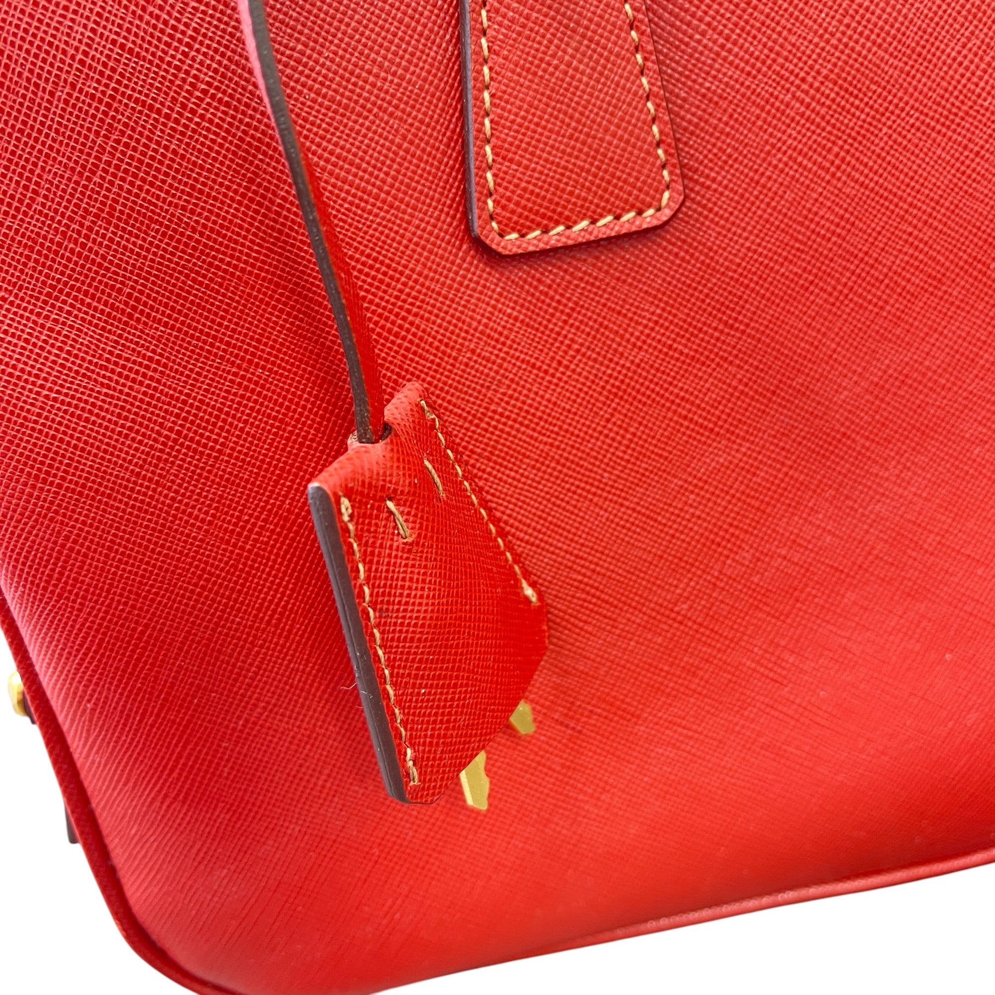 Women's Cerise Saffiano Bauletto Tote Bag Red