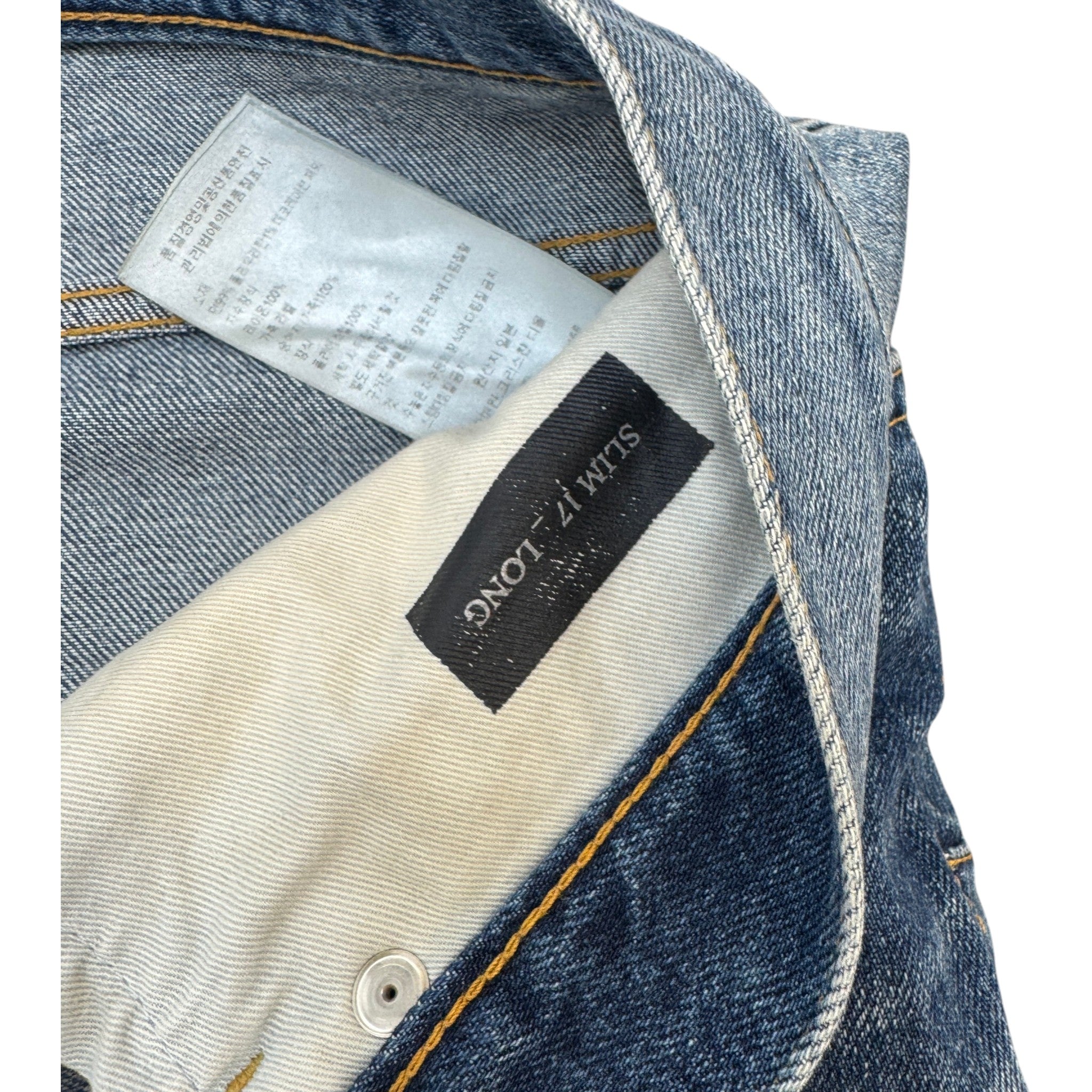 Men's Applique Logo Jeans Blue Size Waist 33"