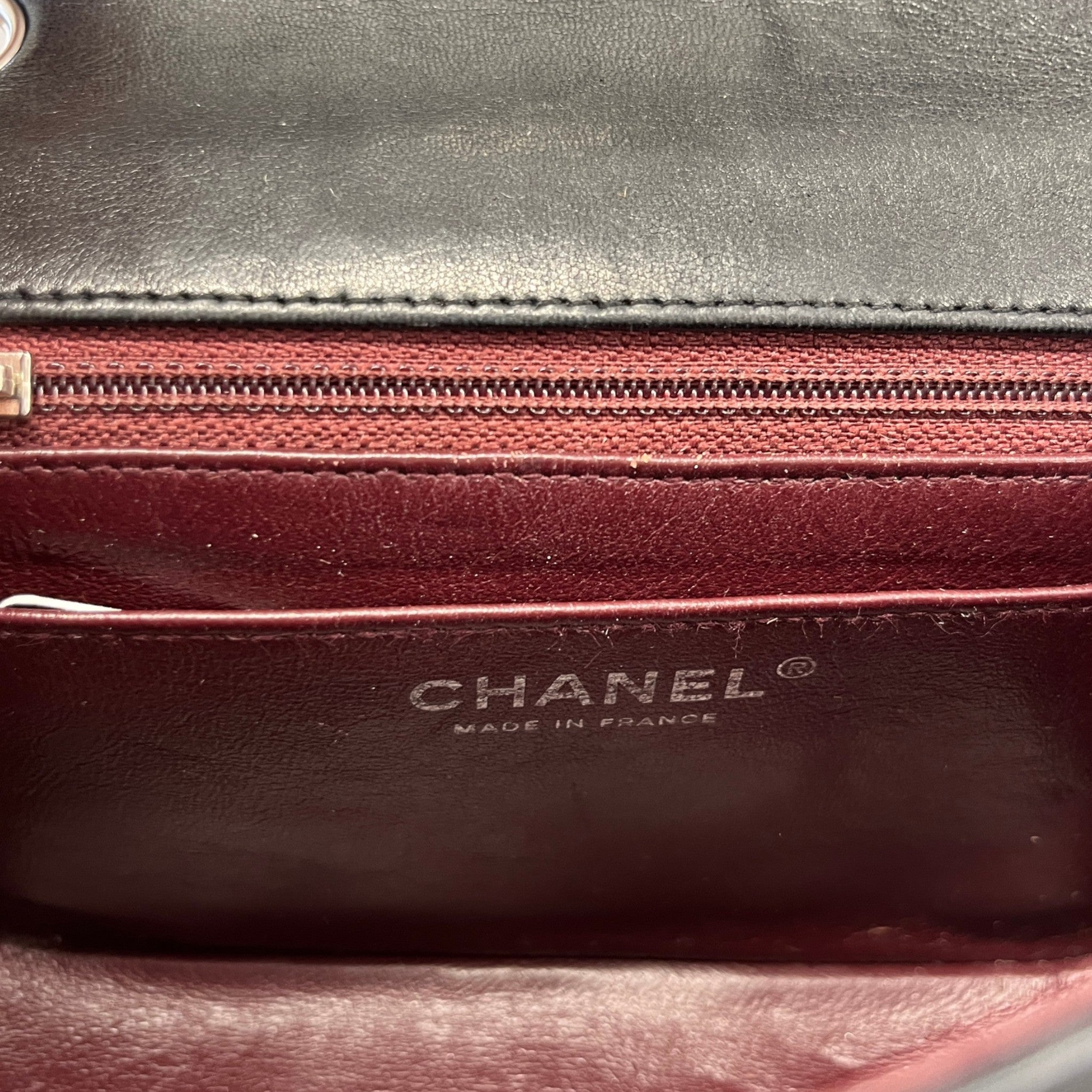 Women's Timeless/Classique Mini Square Flap Lambskin Bag Black