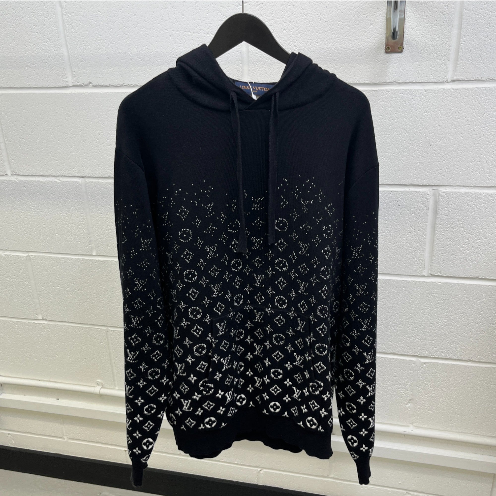Men's Monogram Gradient Hoodie Black Size XL