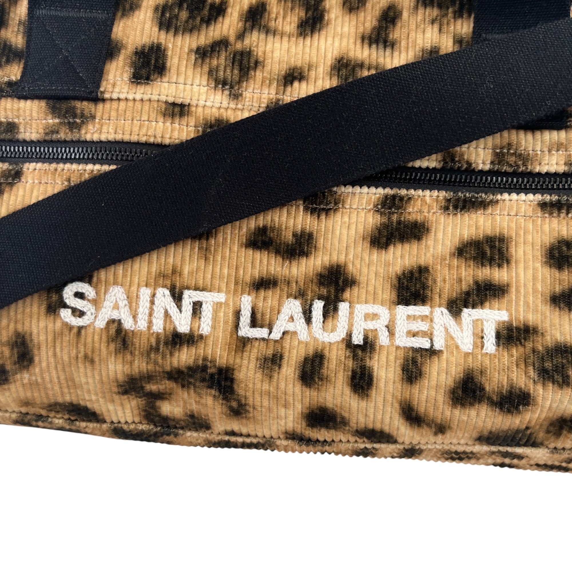 Men's Corduroy Leopard Weekend Bag Brown