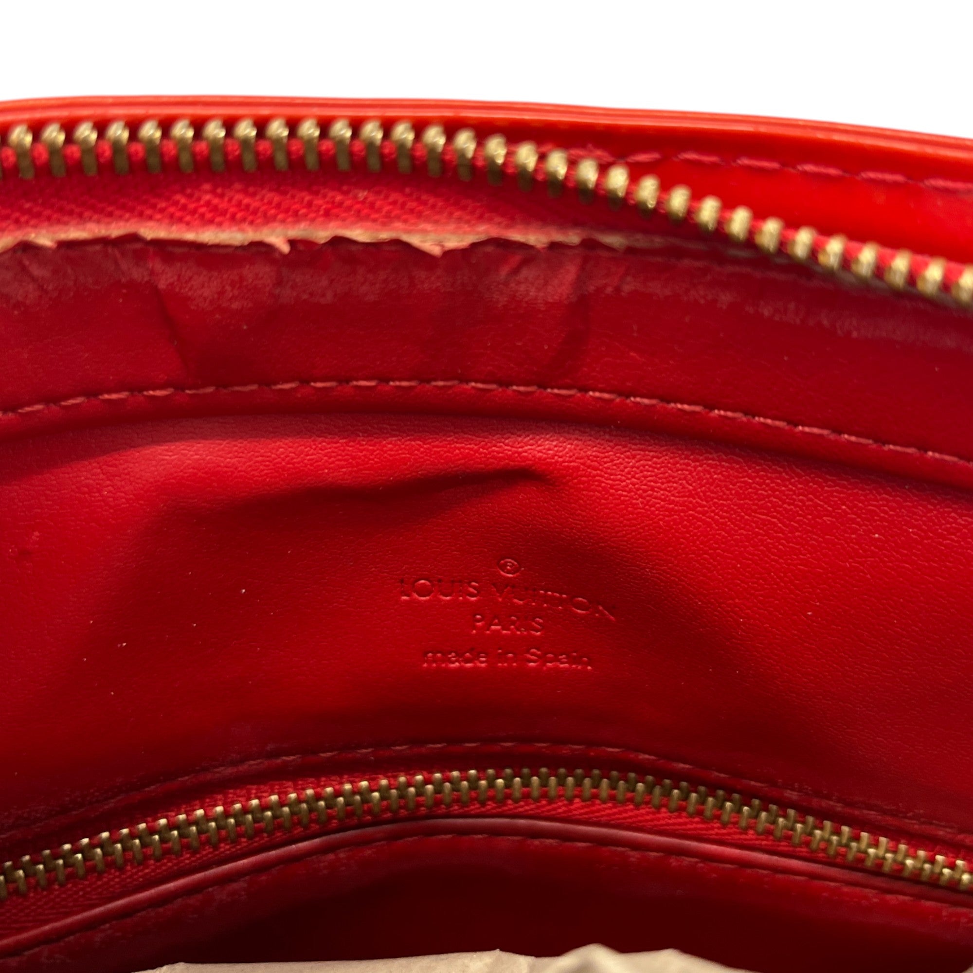 Women's Vernis Leather Houston Bag Red
