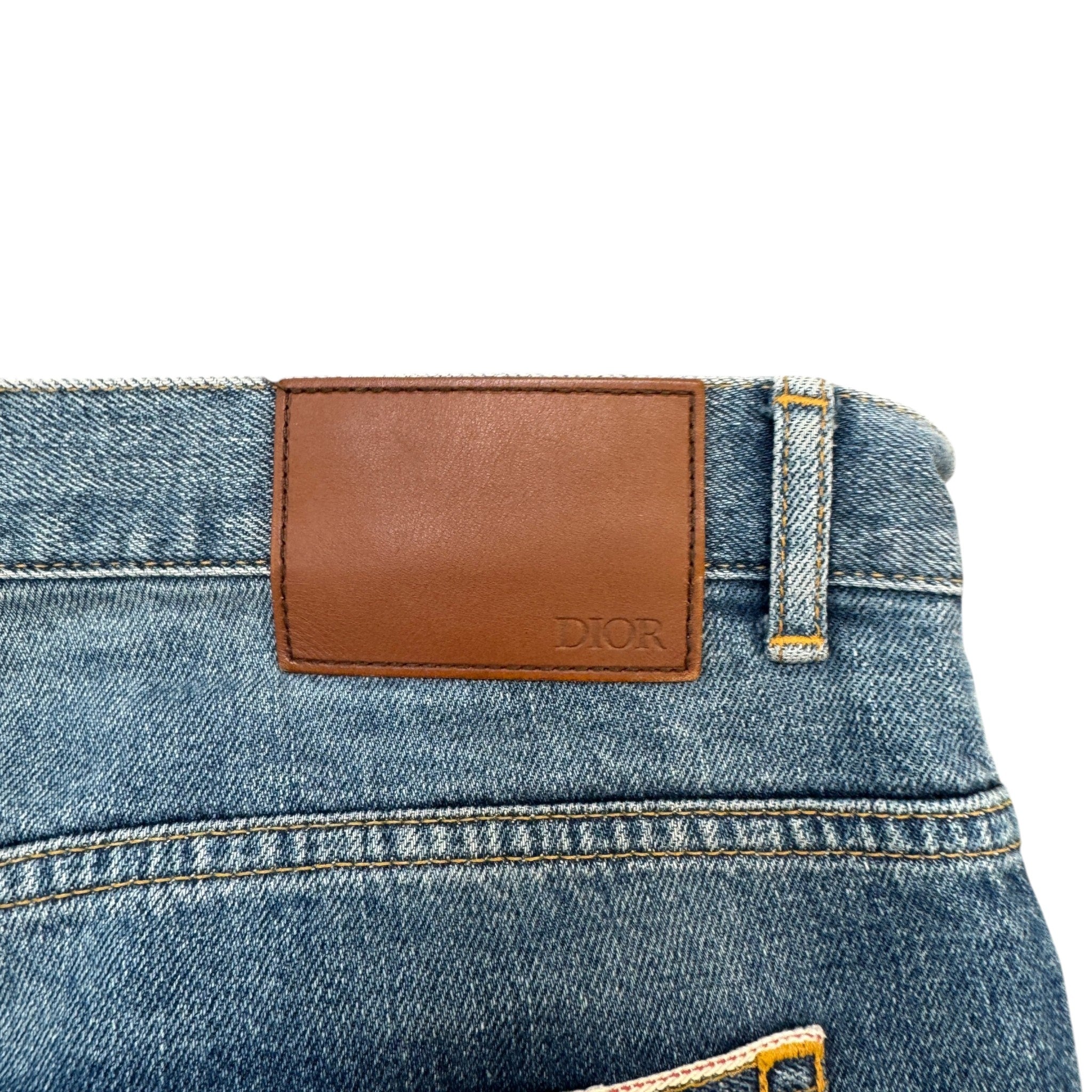 Men's Applique Logo Jeans Blue Size Waist 33"