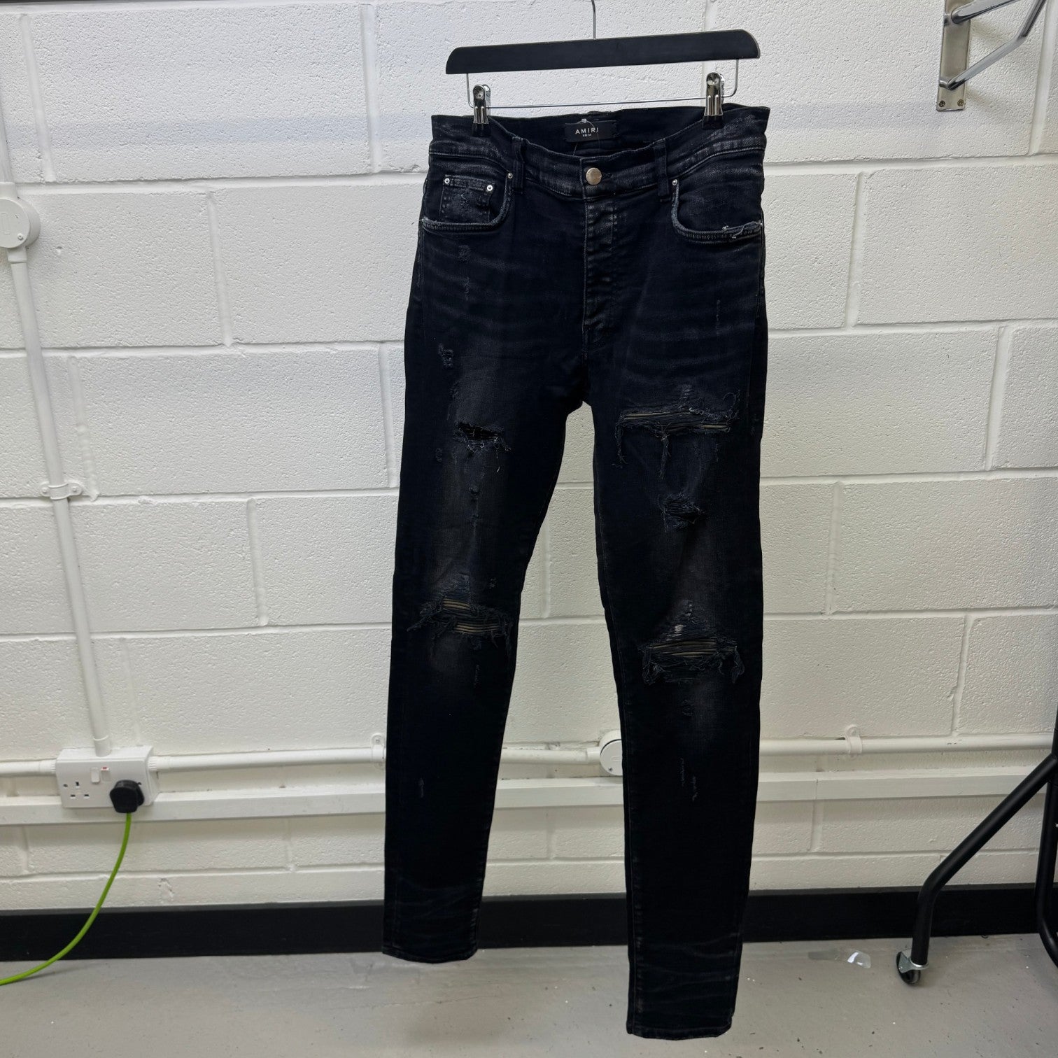 Men's Mx1 Distressed Jeans Black Size Waist 34"