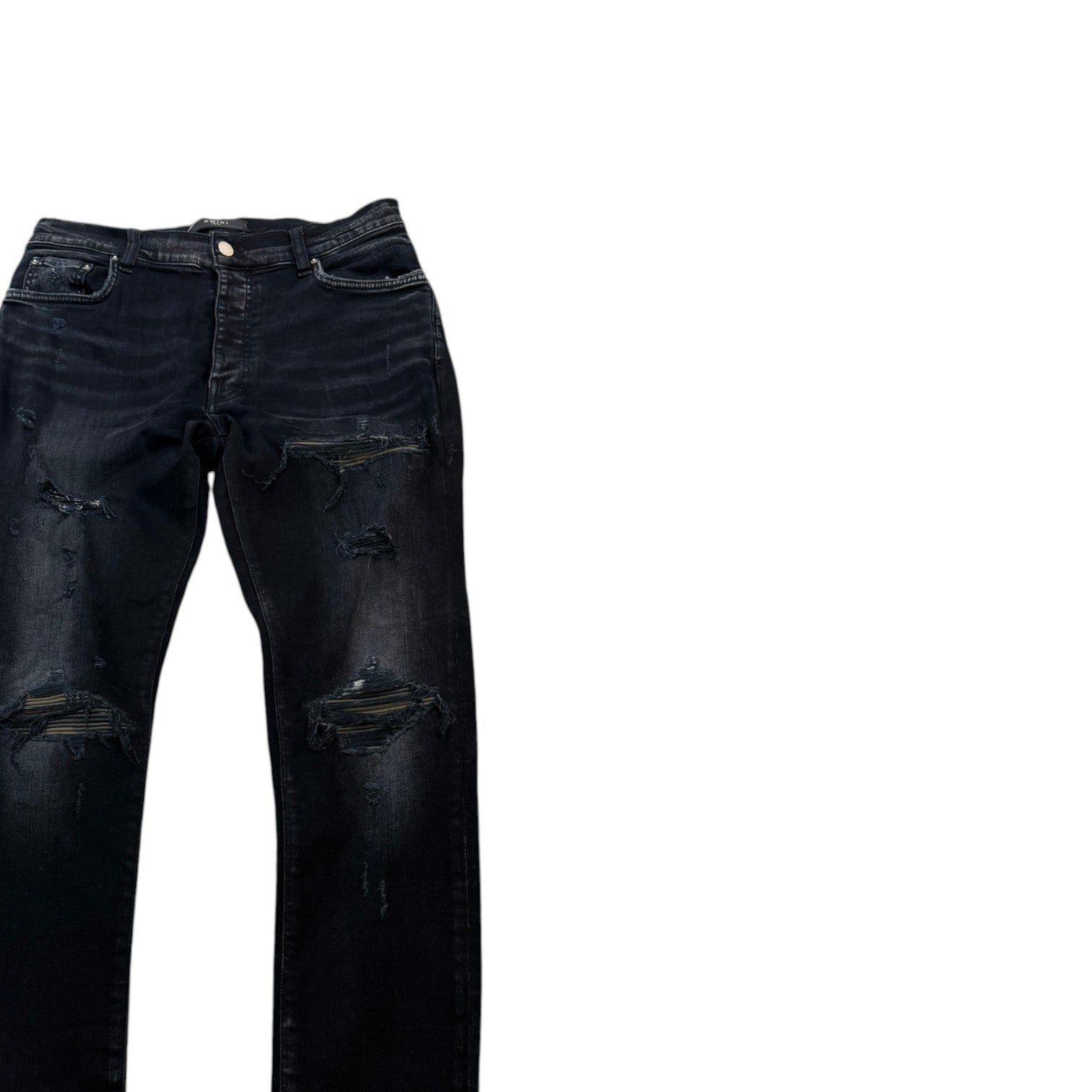 Men's Mx1 Distressed Jeans Black Size Waist 34"