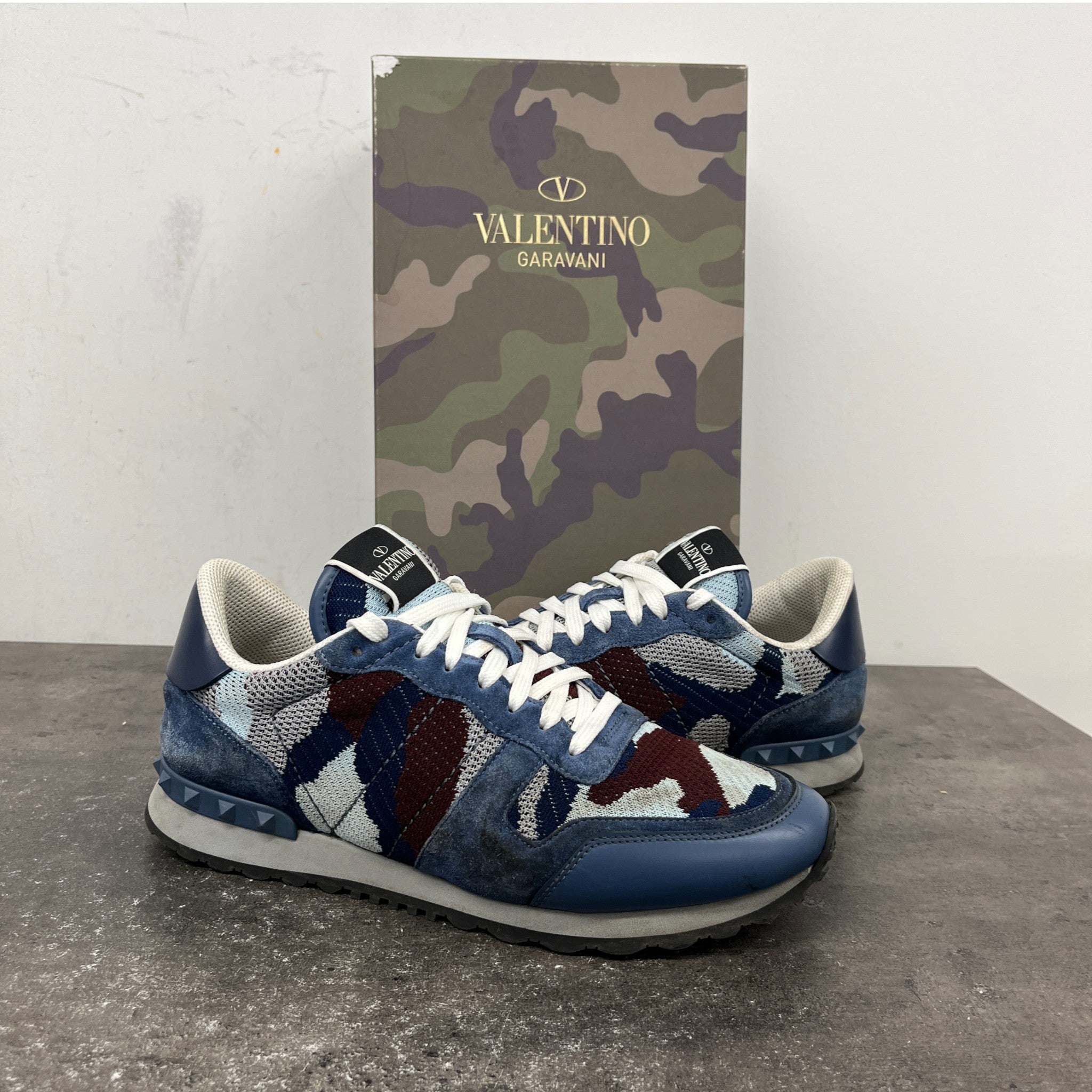 Men's Rockrunner Camouflage Low Trainers Blue Size EU 42 / UK 8