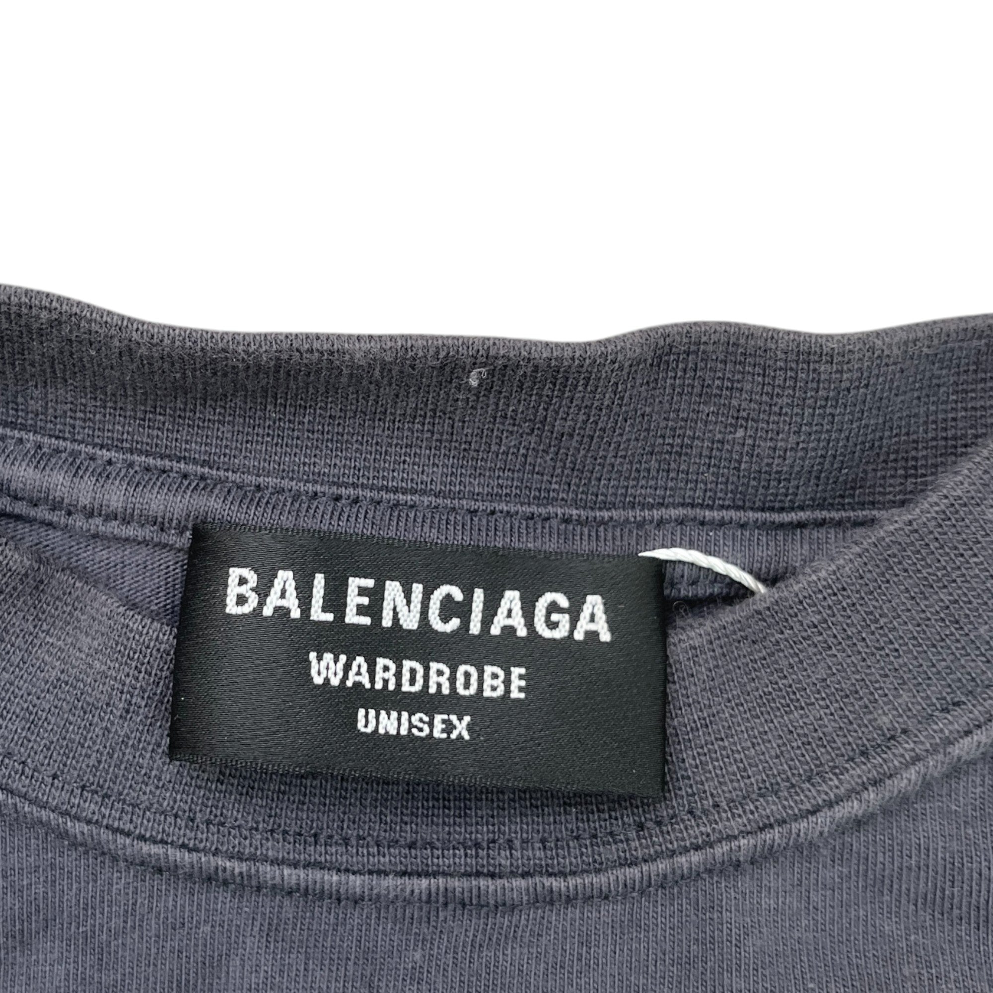 Men's Political Logo Print T-Shirt Grey Size M