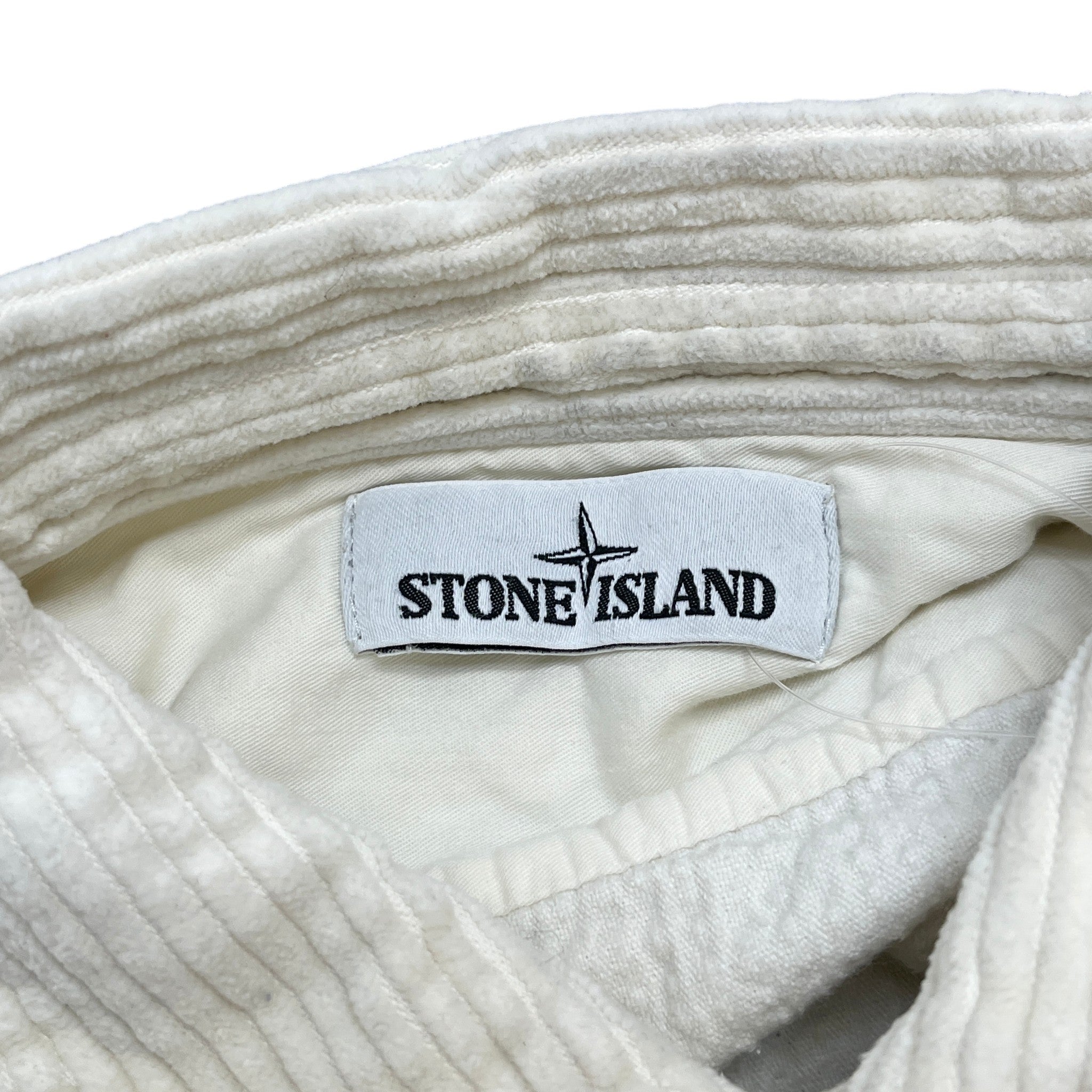 Men's Corduroy Embroidered Logo OverShirt Cream Size M