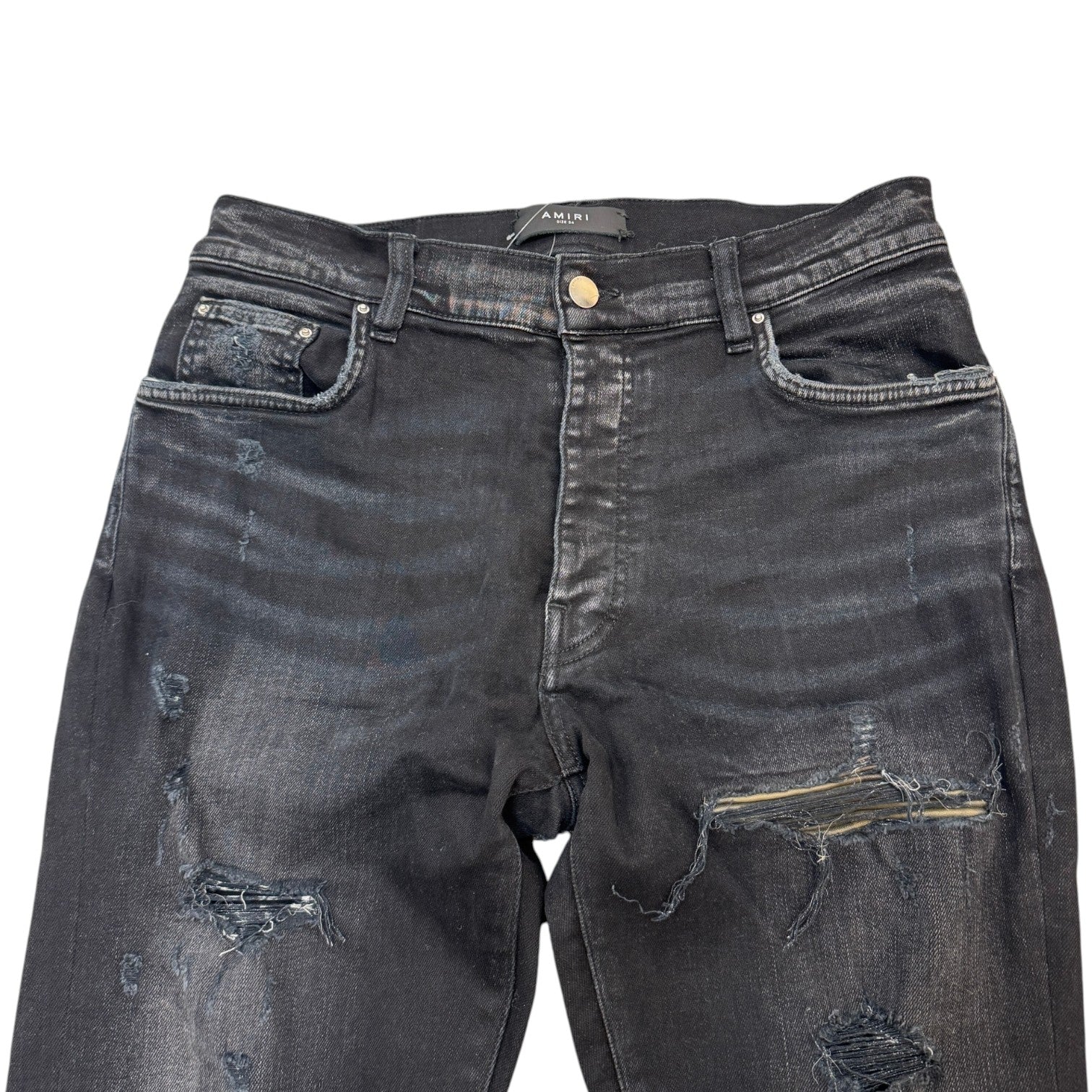 Men's Mx1 Distressed Jeans Black Size Waist 34"