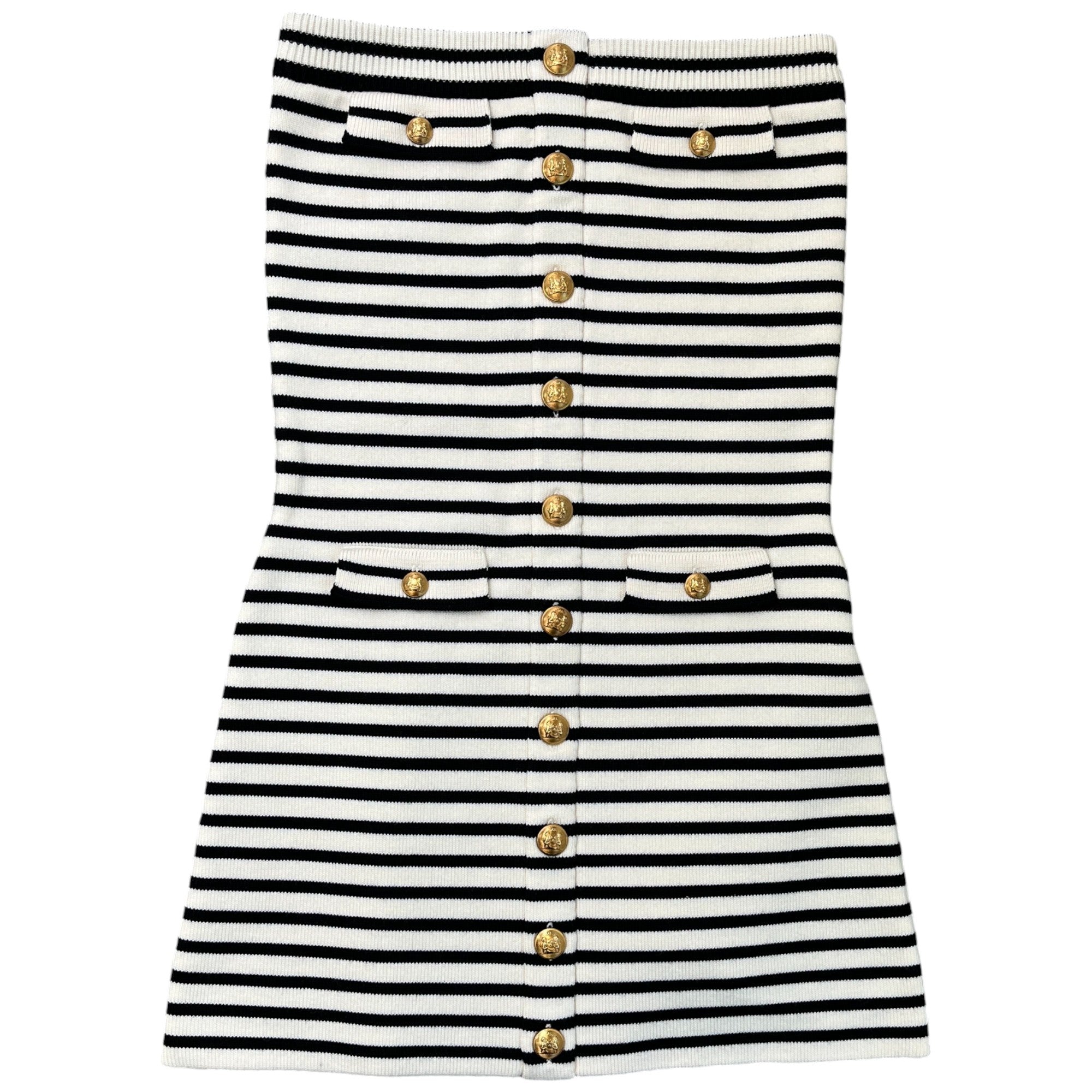 Women's Marinière Striped Knit Mini Dress Top Cream Size L