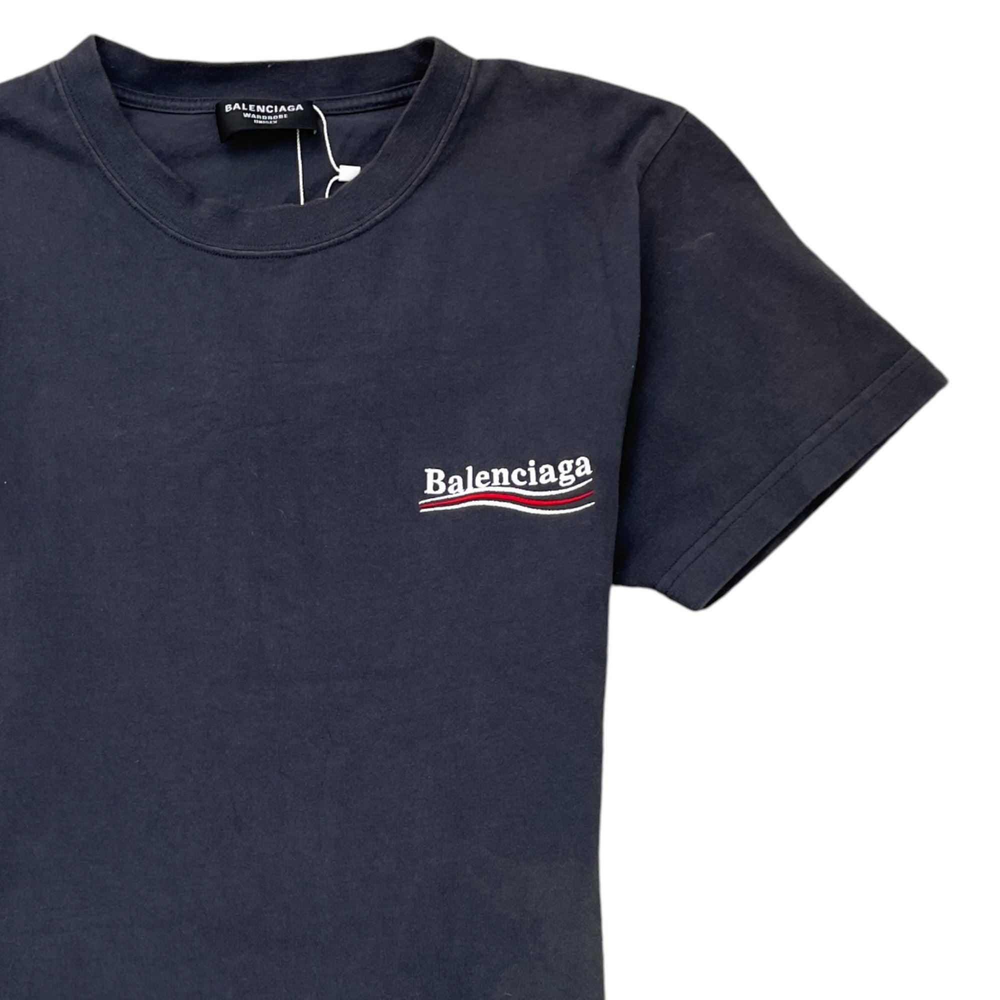 Men's Political Logo Print T-Shirt Grey Size M