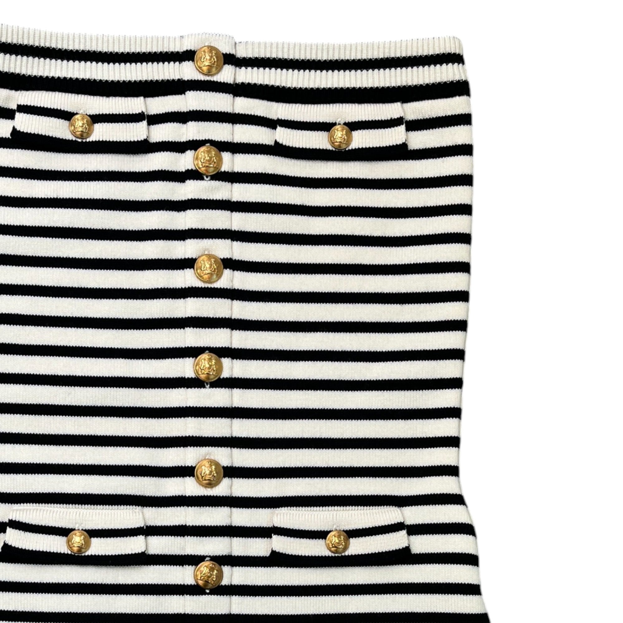 Women's Marinière Striped Knit Mini Dress Top Cream Size L