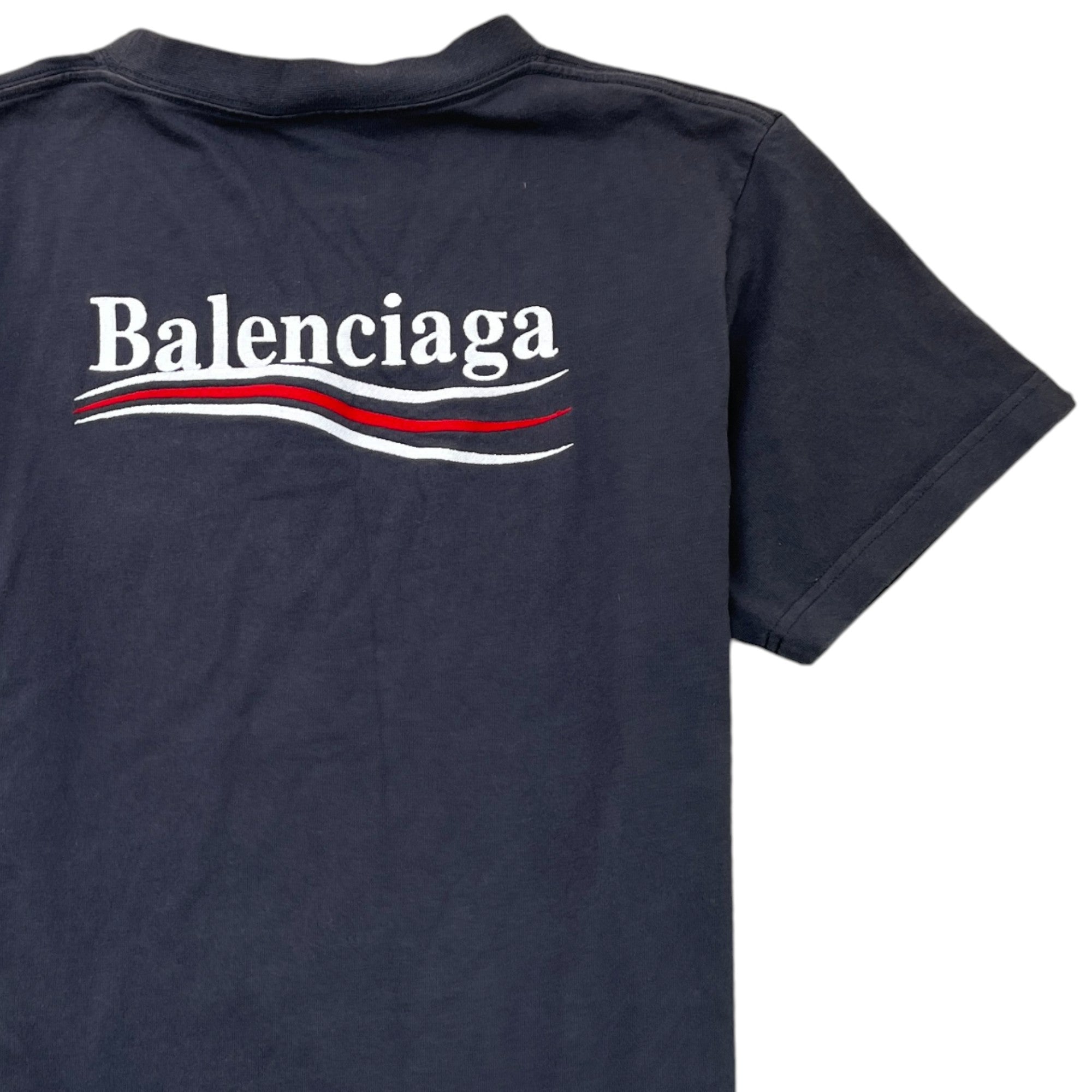 Men's Political Logo Print T-Shirt Grey Size M