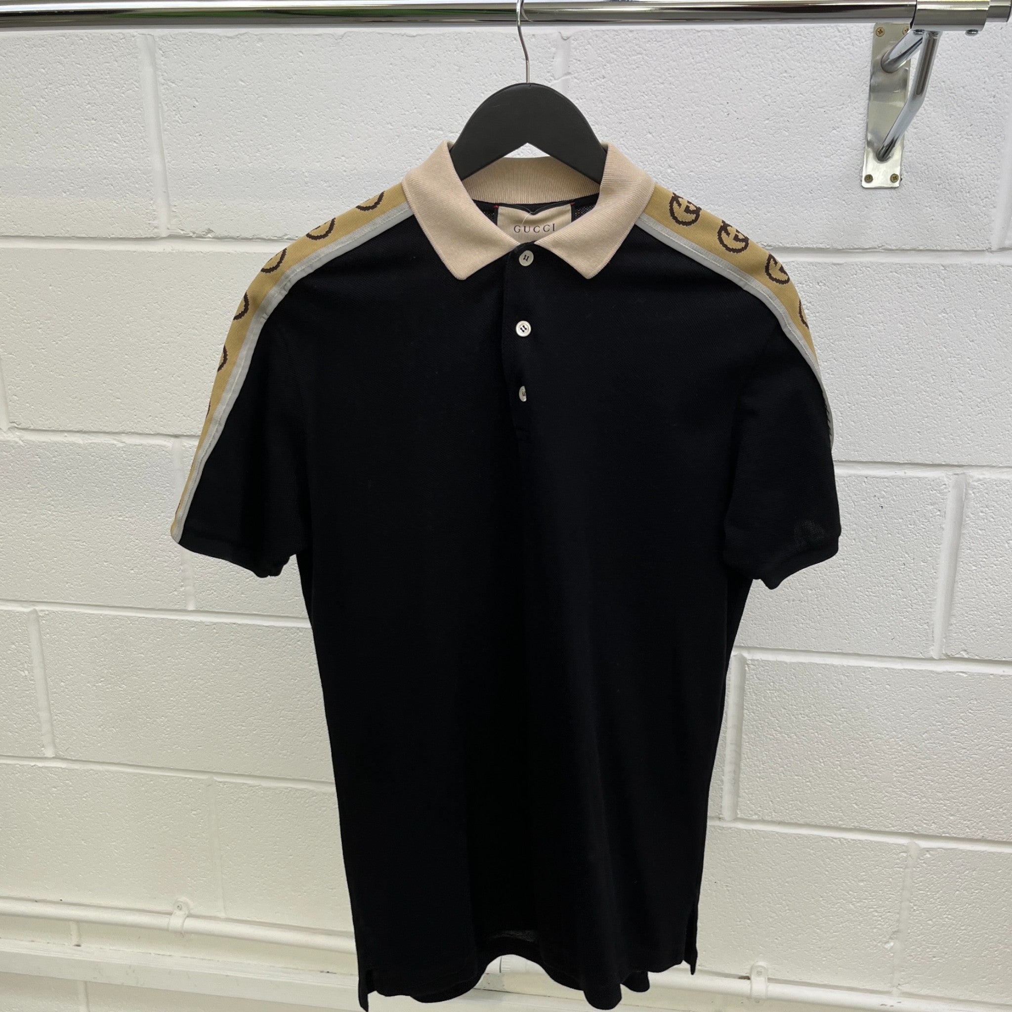 Men's Interlocking G Polo Shirt Black Size M